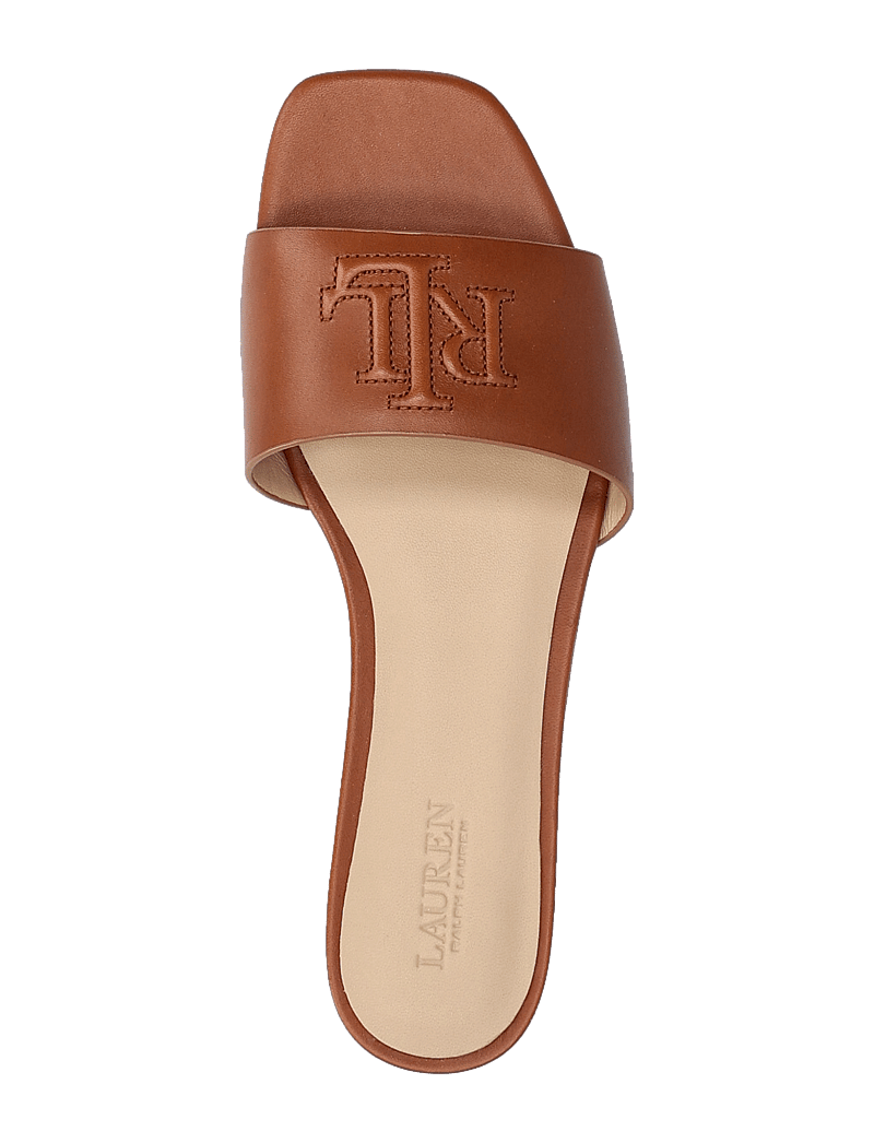 Lauren Ralph Lauren - Everley Calfskin Slide Sandal - zempapēžu sandales - lauren tan - 3