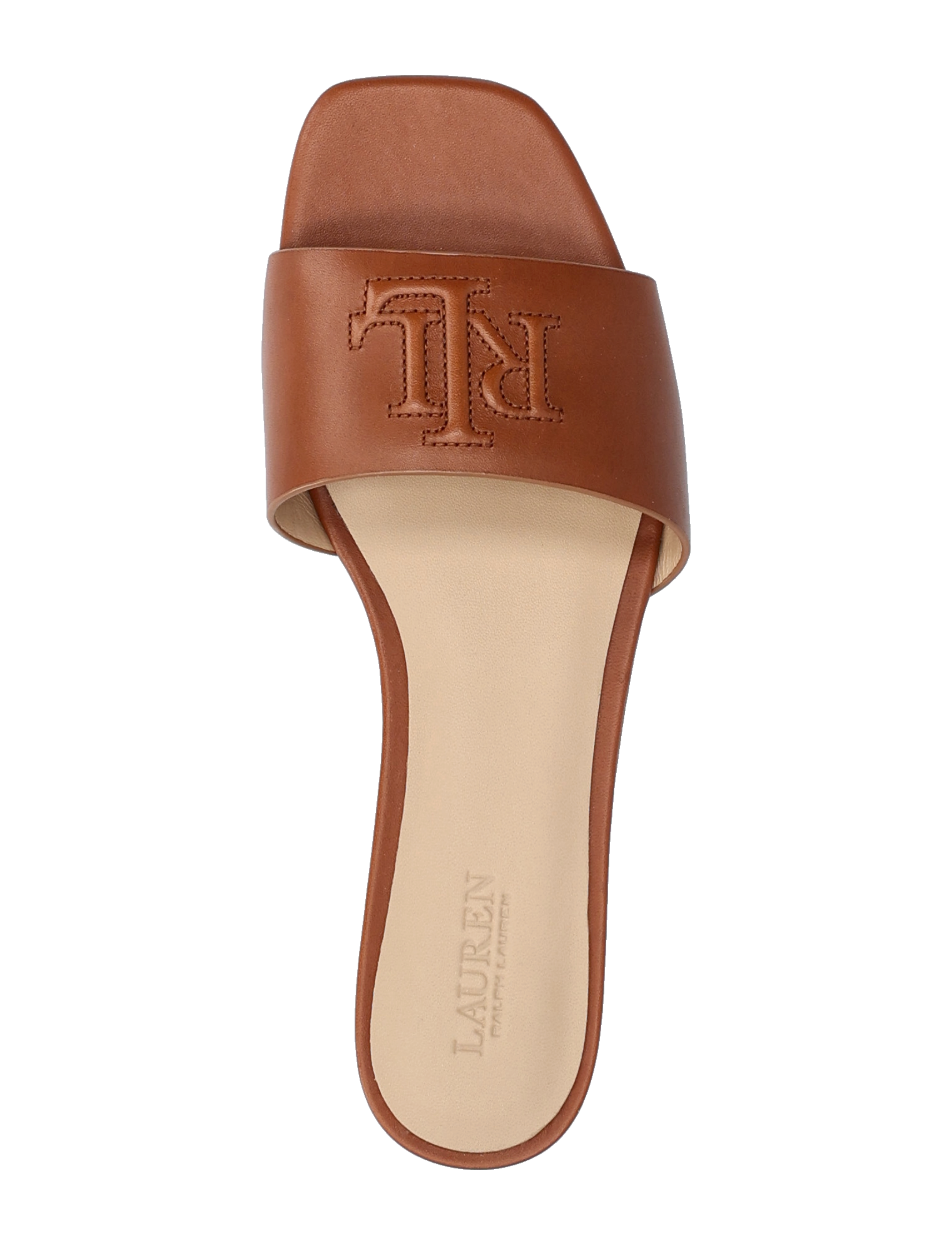 Lauren Ralph Lauren - Everley Calfskin Slide Sandal - platta sandaler - lauren tan - 3