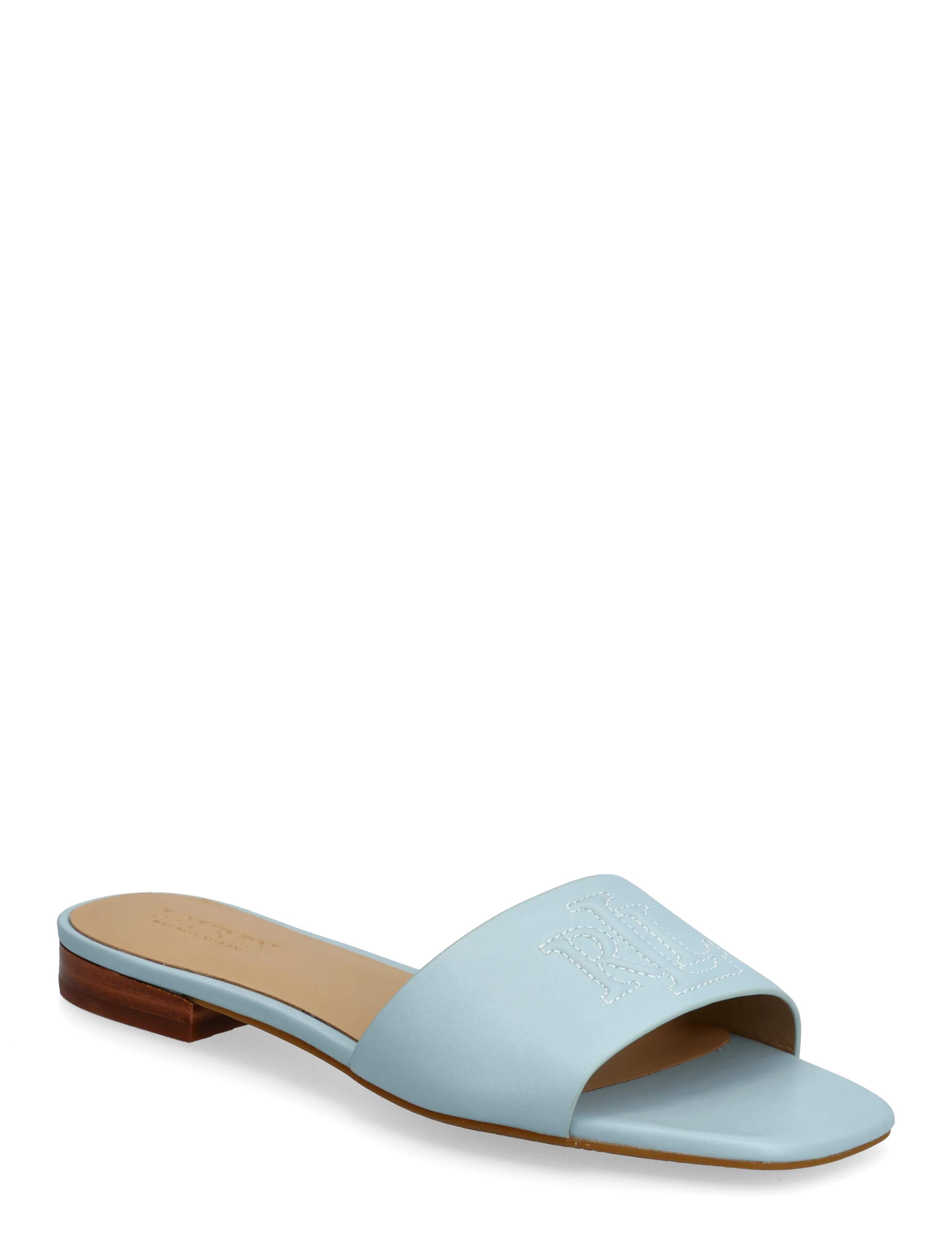 Lauren Ralph Lauren Everley Nappa Leather Slide Sandal, 42, Blue, Sandaler > Flade Sandals, Dame