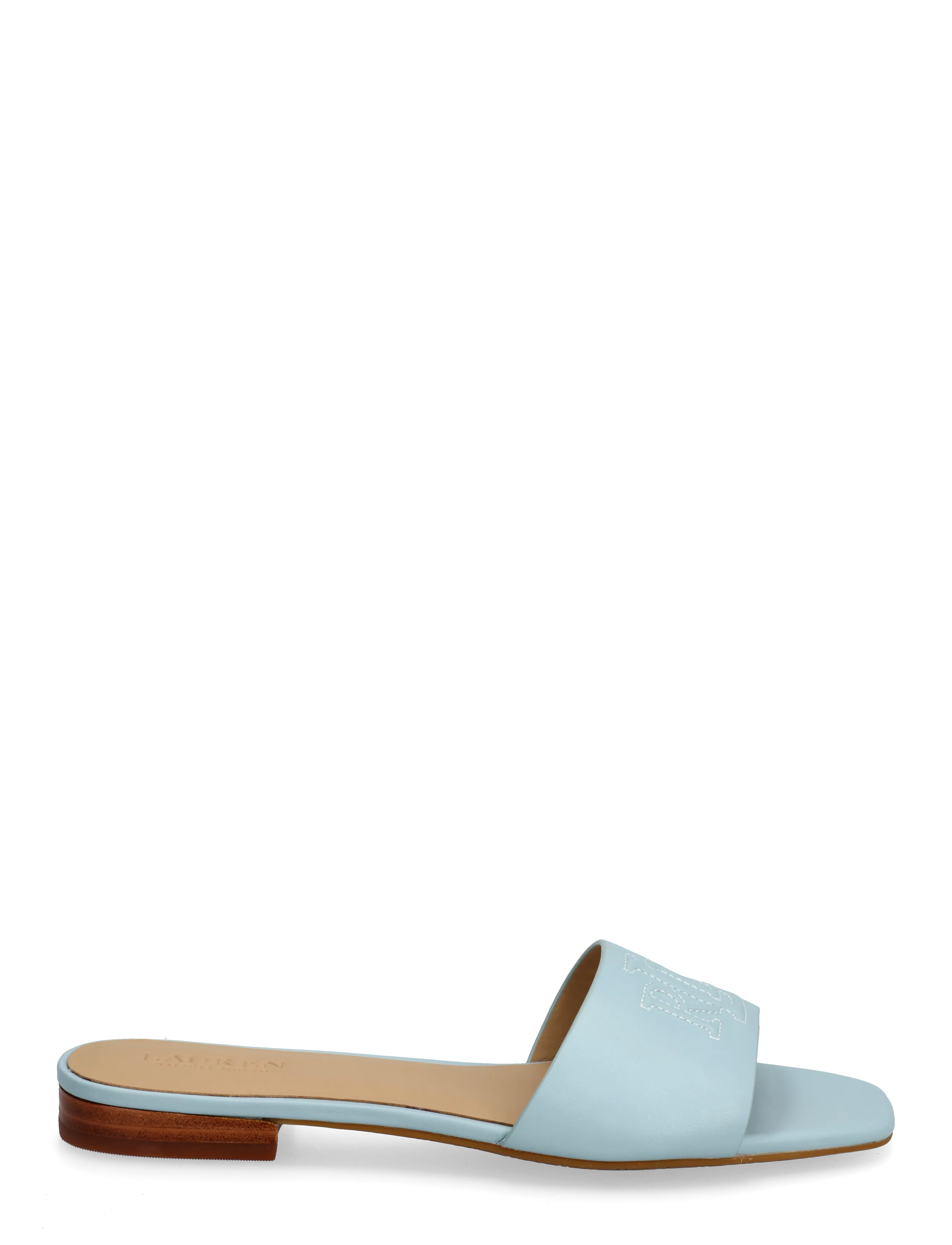 Lauren Ralph Lauren - Everley Nappa Leather Slide Sandal - flat mules - alpine blue - 1
