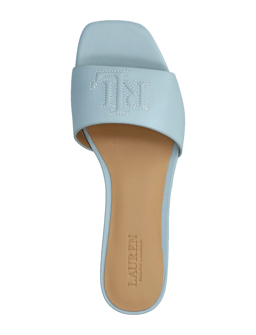 Lauren Ralph Lauren - Everley Nappa Leather Slide Sandal - sandales plates - alpine blue - 3