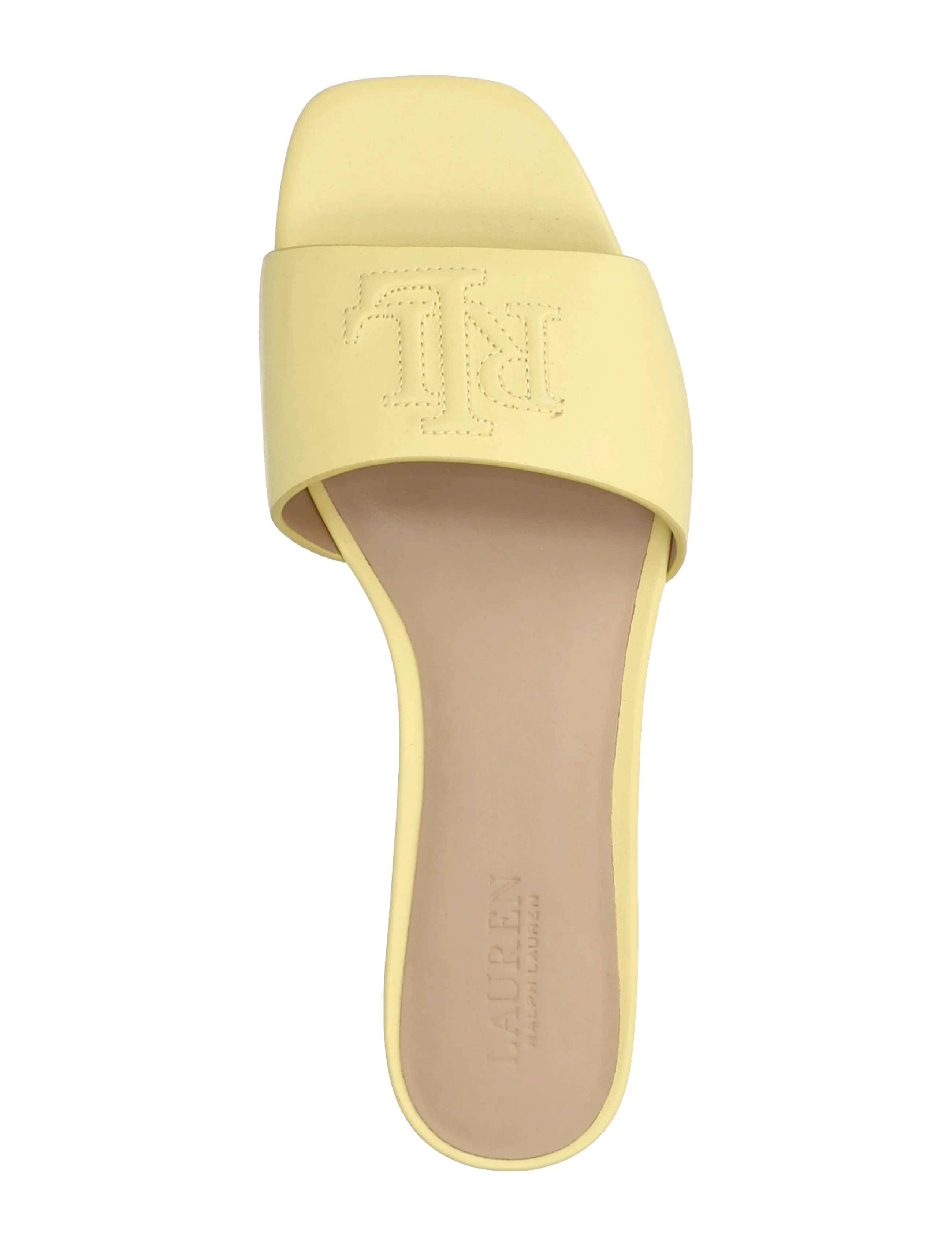 Lauren Ralph Lauren - Everley Nappa Leather Slide Sandal - flade mules - lemon sorbet - 3