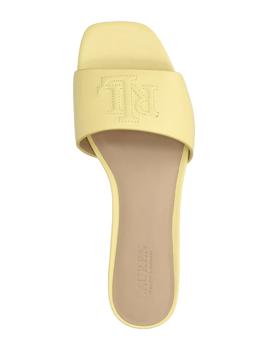 Lauren Ralph Lauren - Everley Nappa Leather Slide Sandal - flache sandalen - lemon sorbet - 3