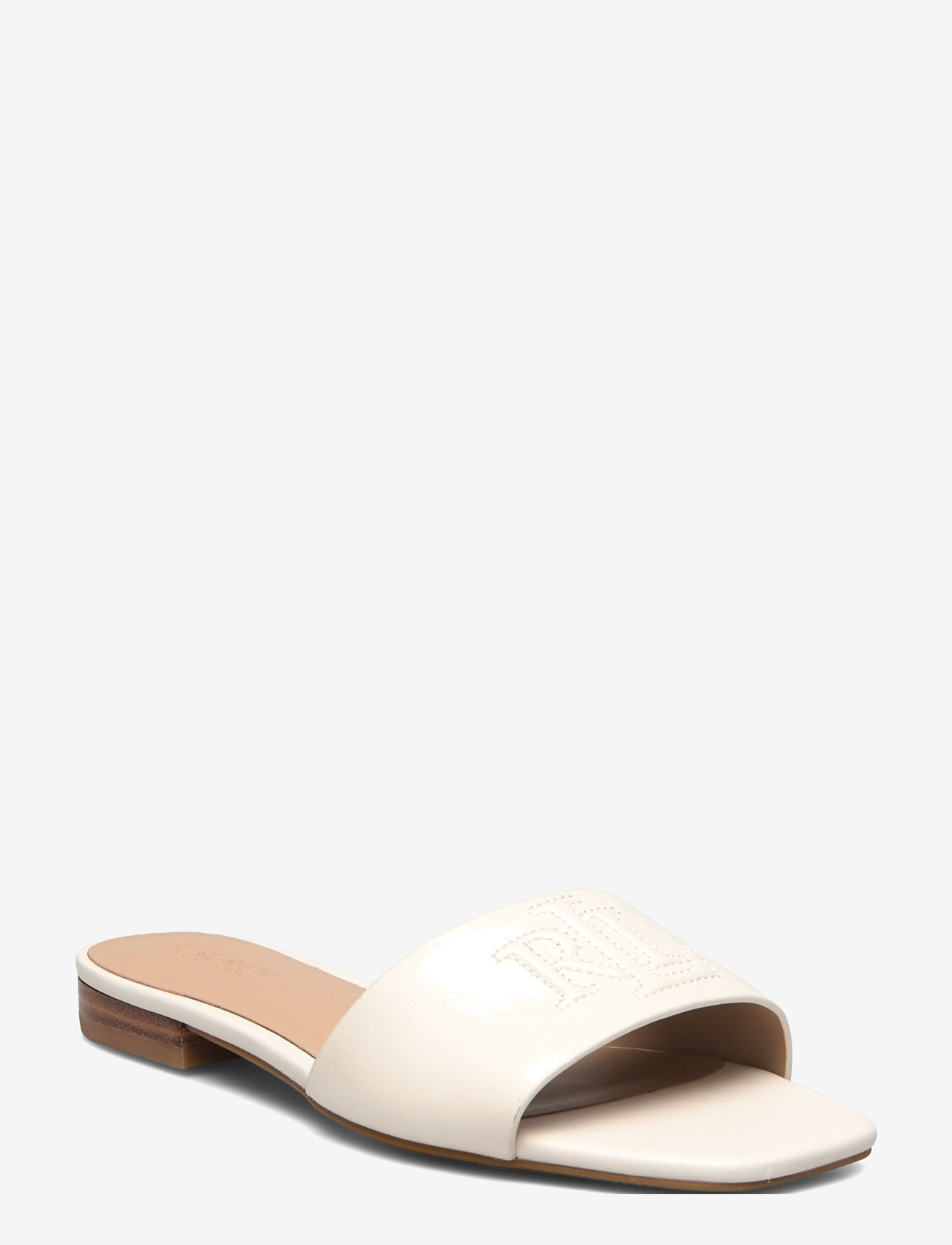 Lauren Ralph Lauren - SOFT NAPPA-EVERLEY SLD-SN-SLI - flache pantoletten - soft white - 0