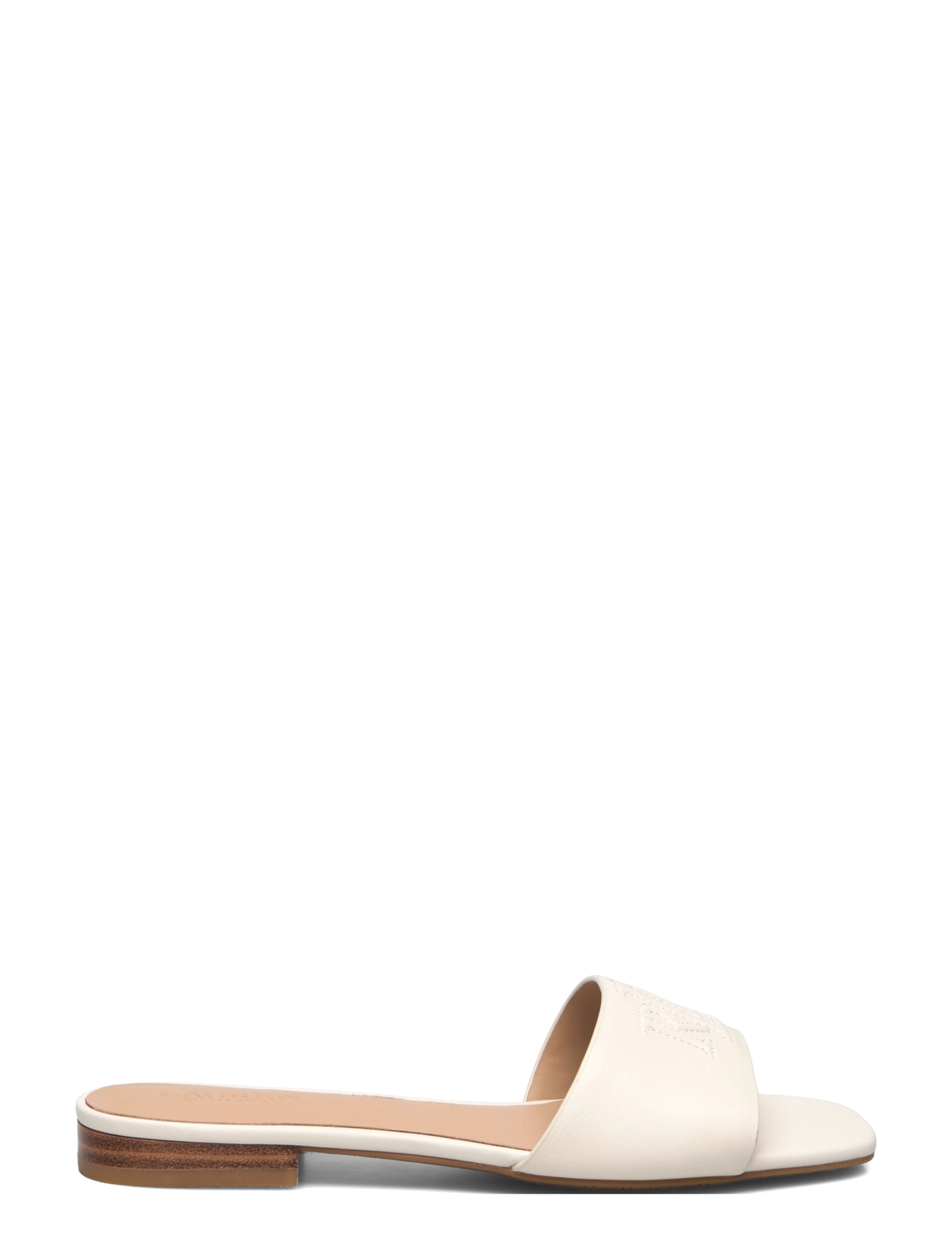 Lauren Ralph Lauren - Everley Nappa Leather Slide Sandal - flache pantoletten - soft white - 1