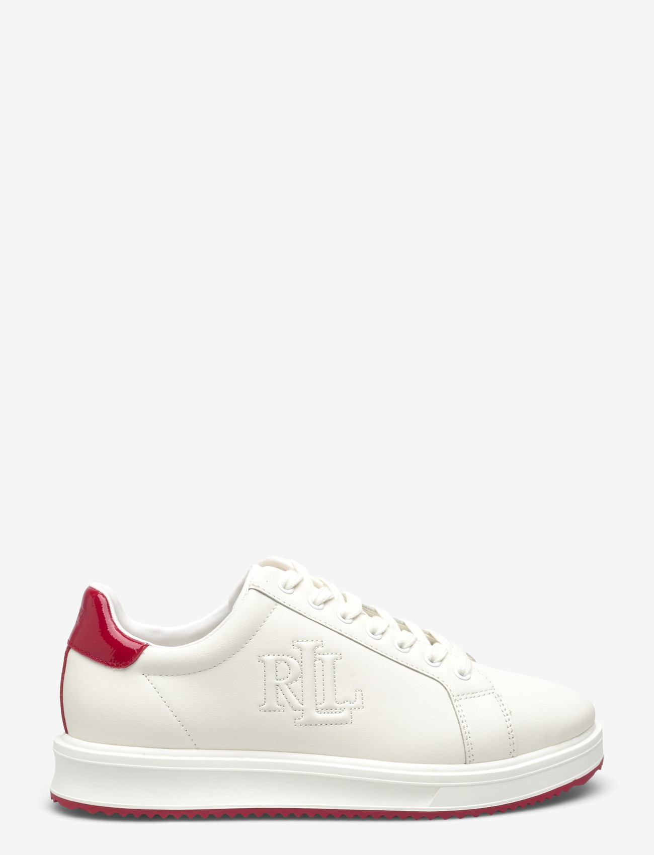 Lauren Ralph Lauren - Ainsley Smooth & Crinkle Leather Sneaker - konfirmationstøj - snow white/festiv - 1