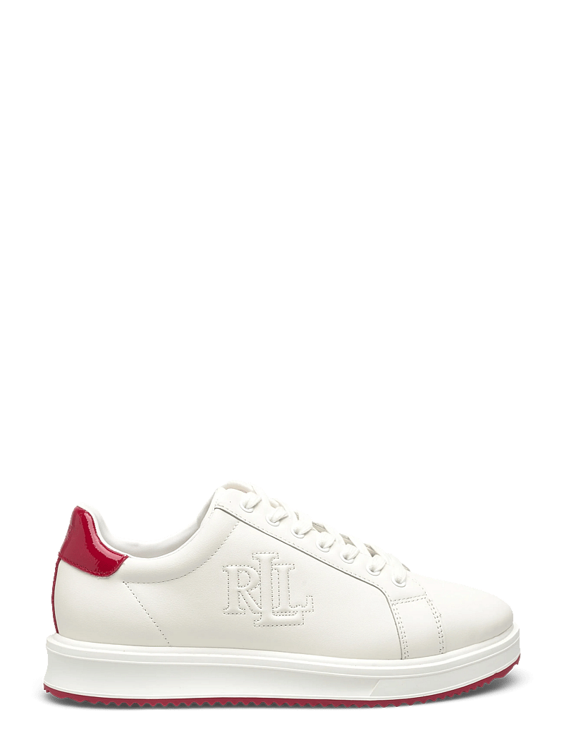 Lauren Ralph Lauren - Ainsley Smooth & Crinkle Leather Sneaker - konfirmationstøj - snow white/festiv - 1