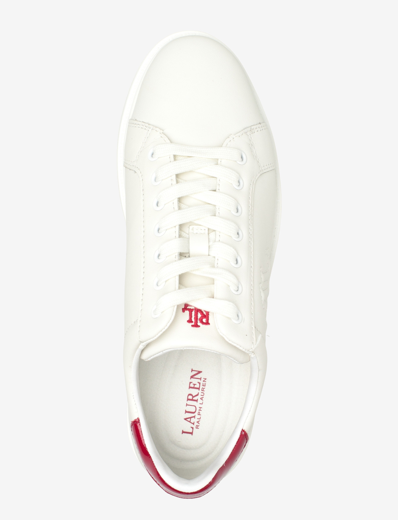 Lauren Ralph Lauren - Ainsley Smooth & Crinkle Leather Sneaker - konfirmationstøj - snow white/festiv - 3