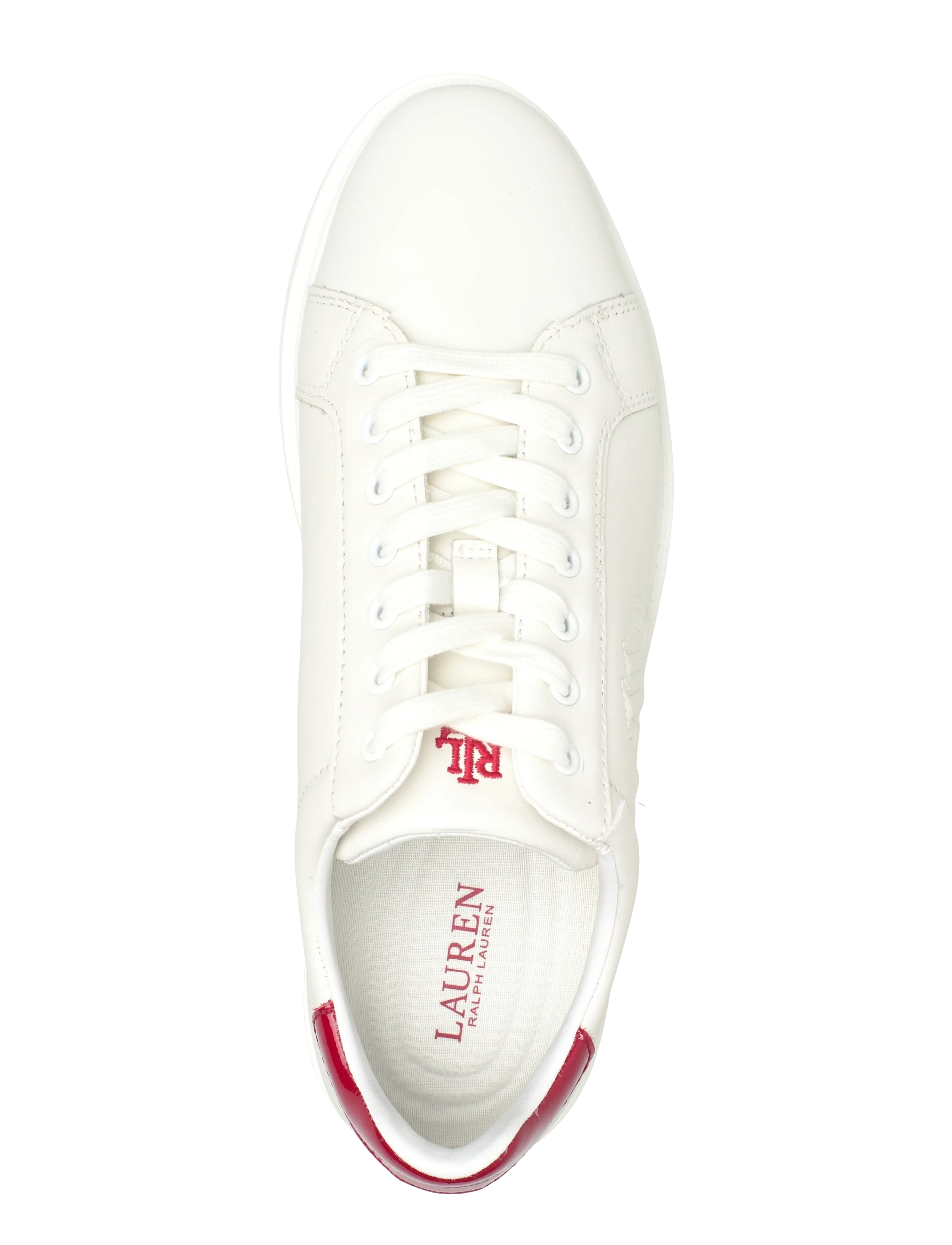 Lauren Ralph Lauren - Ainsley Smooth & Crinkle Leather Sneaker - konfirmationstøj - snow white/festiv - 3