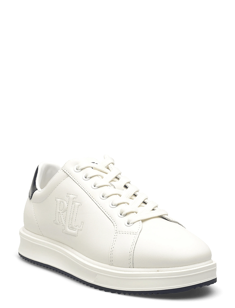 Lauren Ralph Lauren - Ainsley Smooth & Crinkle Leather Sneaker - konfirmationstøj - snow white/refine - 0