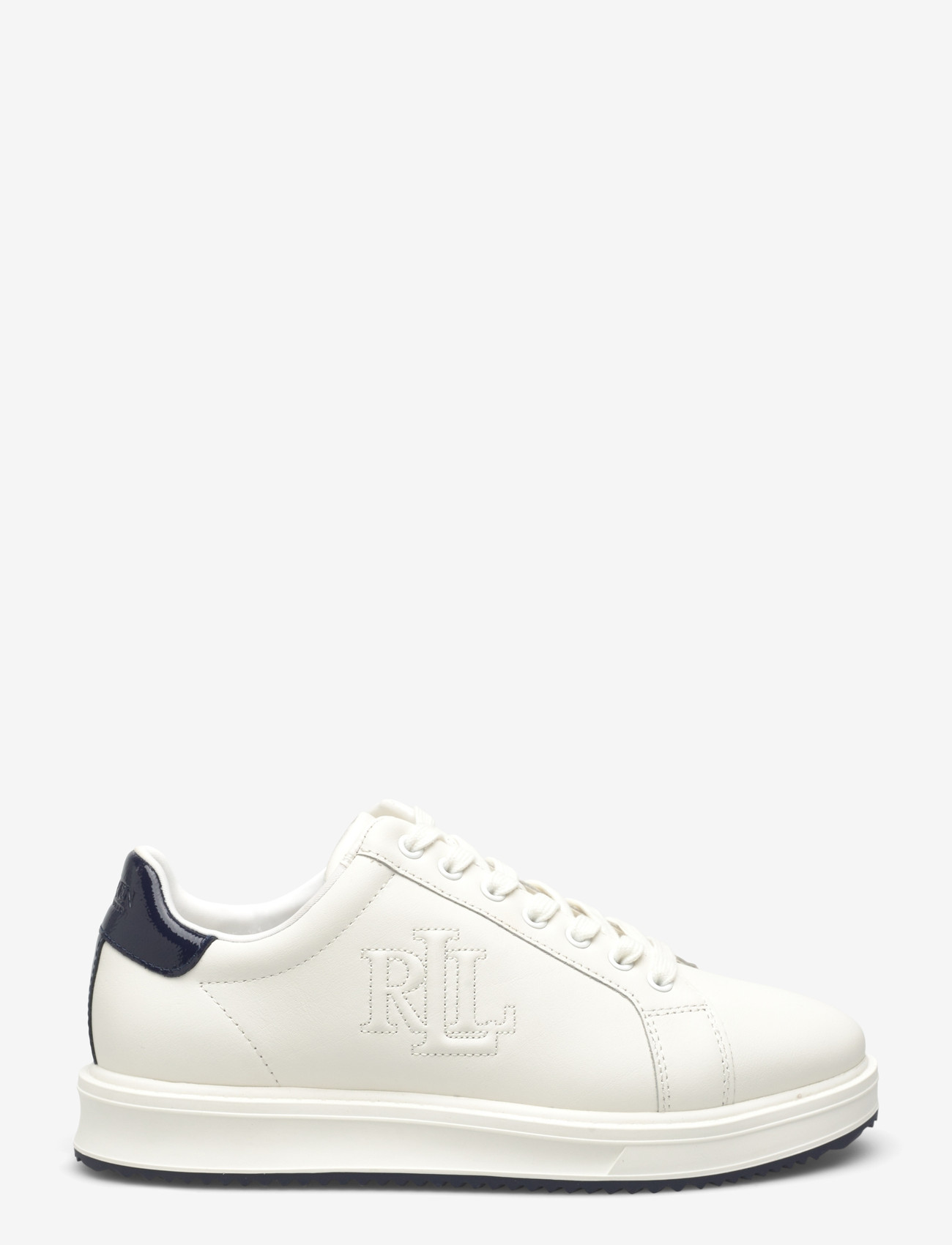 Lauren Ralph Lauren - Ainsley Smooth & Crinkle Leather Sneaker - konfirmationstøj - snow white/refine - 1