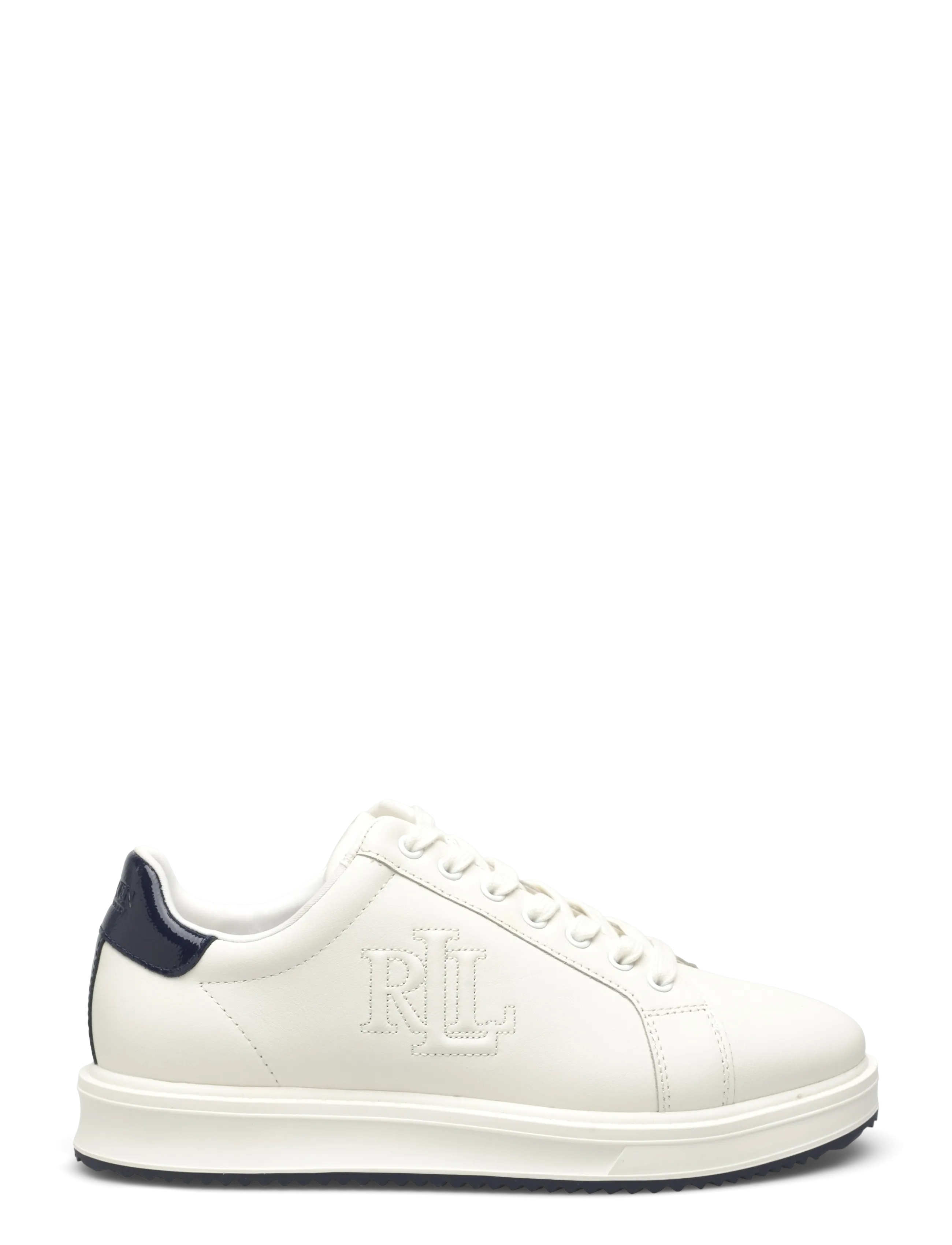 Lauren Ralph Lauren - Ainsley Smooth & Crinkle Leather Sneaker - confirmation - snow white/refine - 1