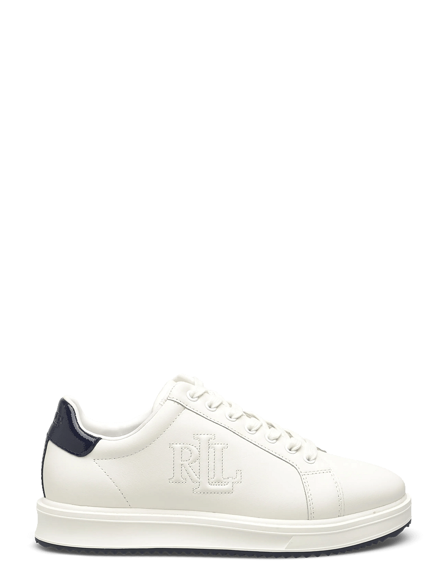 Lauren Ralph Lauren - Ainsley Smooth & Crinkle Leather Sneaker - confirmation - snow white/refine - 1