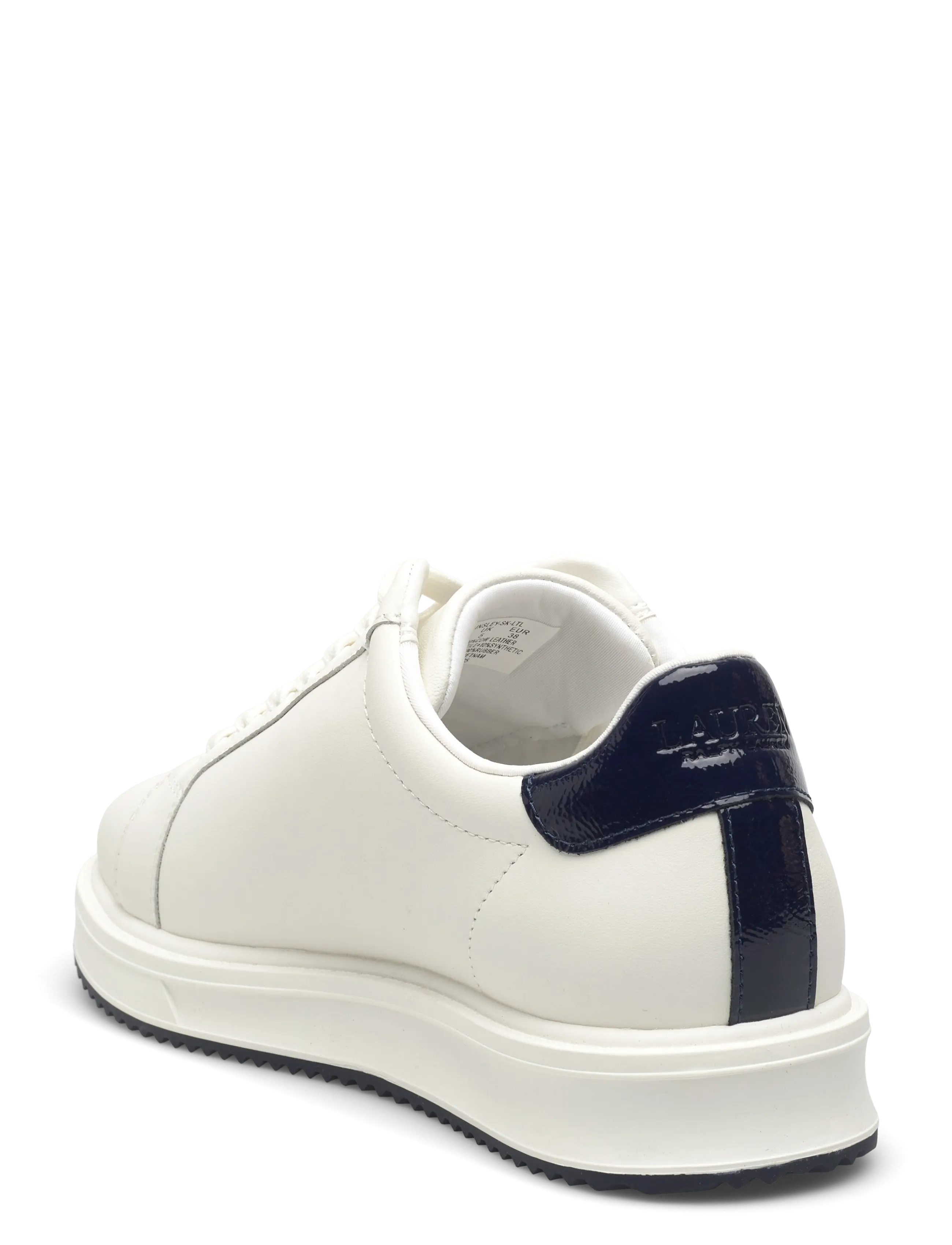 Lauren Ralph Lauren - Ainsley Smooth & Crinkle Leather Sneaker - confirmation - snow white/refine - 2