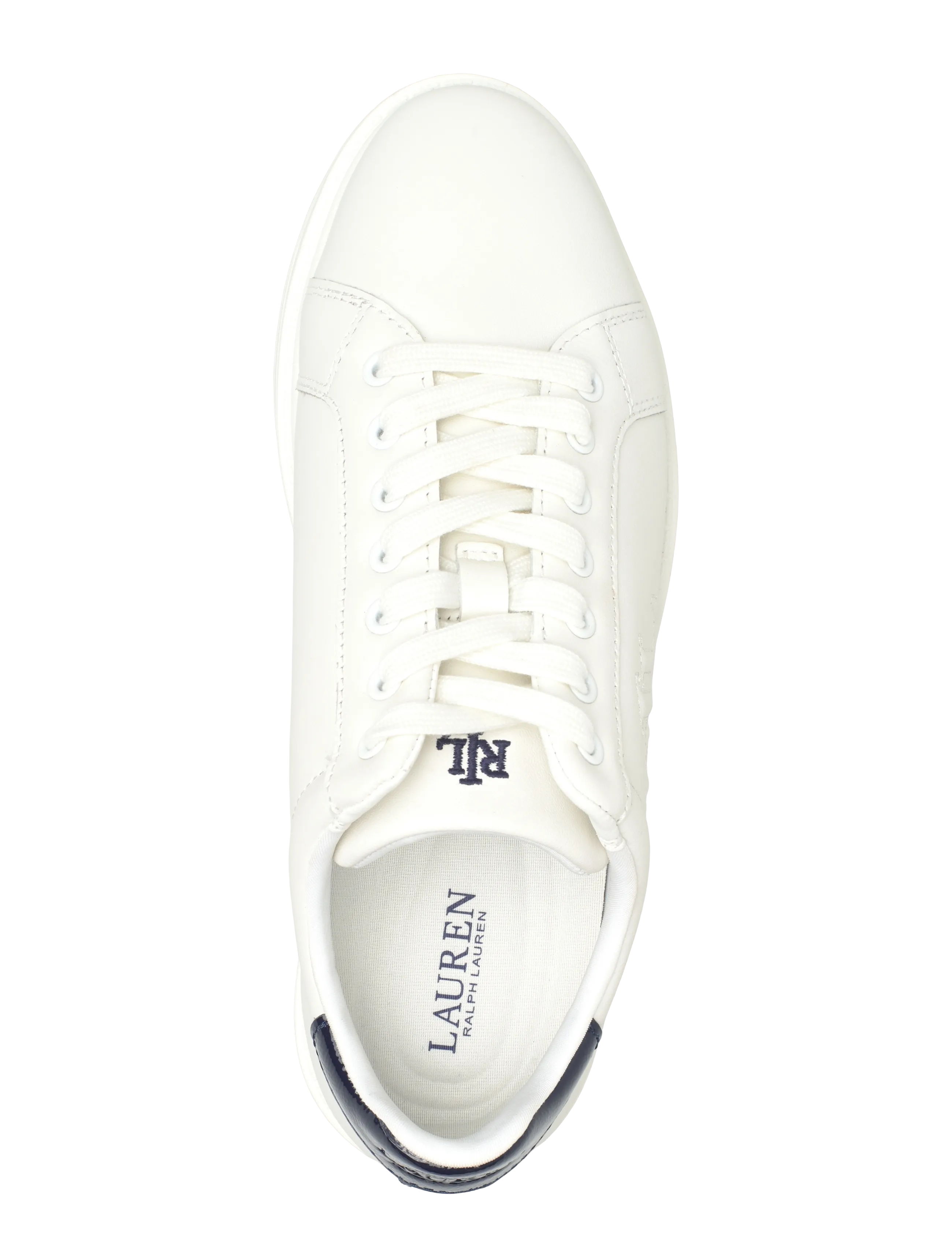 Lauren Ralph Lauren - Ainsley Smooth & Crinkle Leather Sneaker - confirmation - snow white/refine - 3