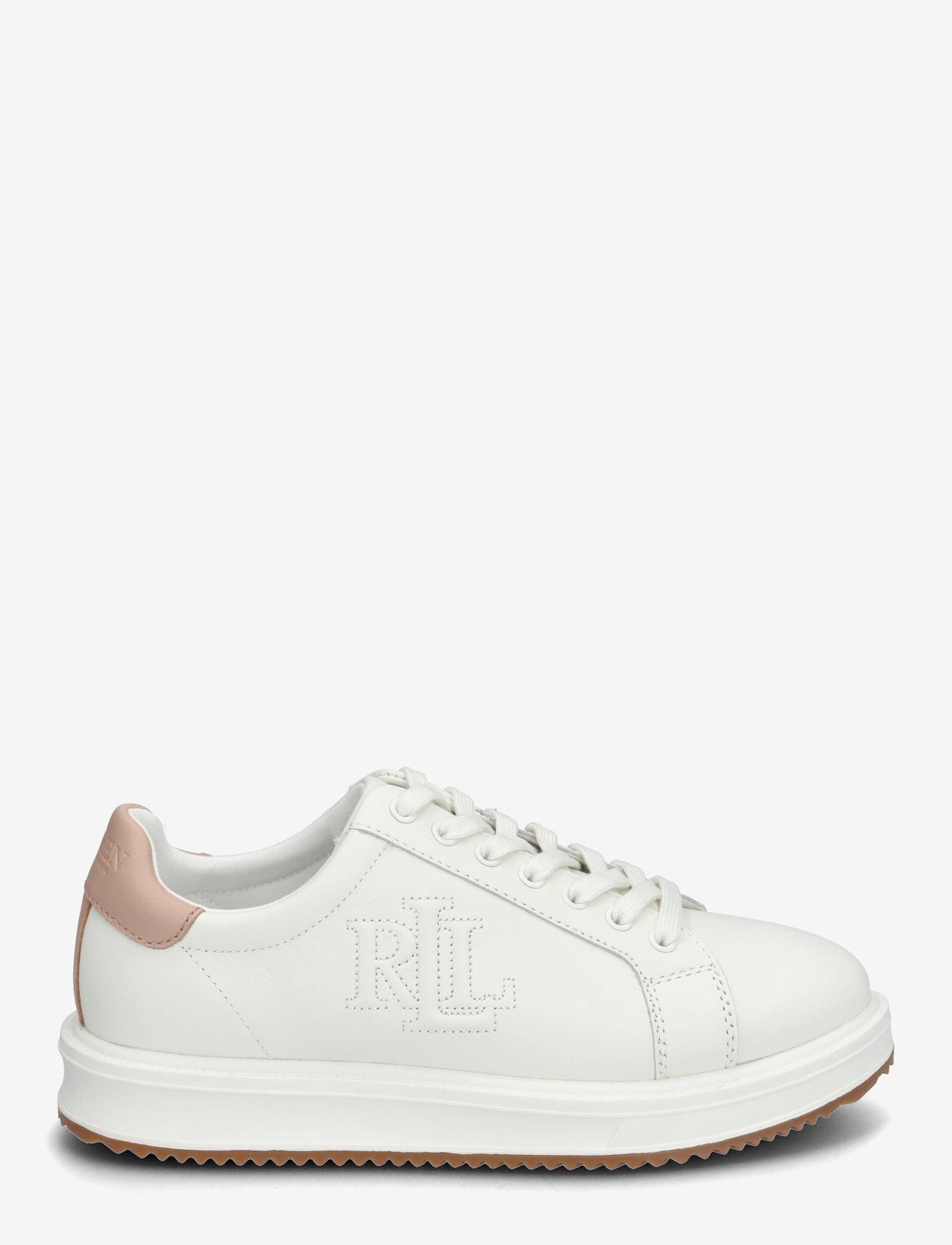 Lauren Ralph Lauren - Ainsley Two-Tone Leather Sneaker - snow white/sunris - 1