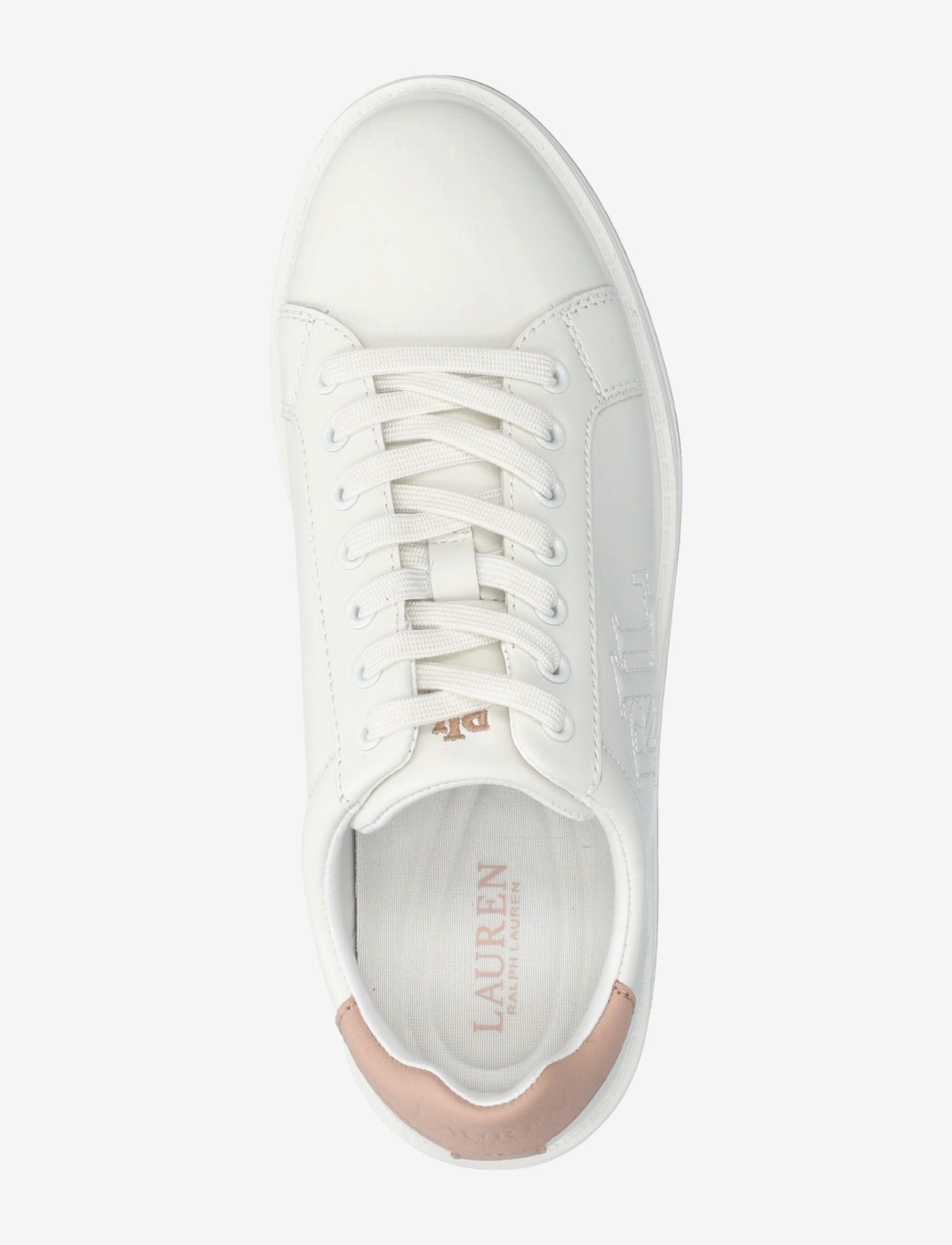 Lauren Ralph Lauren - Ainsley Two-Tone Leather Sneaker - snow white/sunris - 3