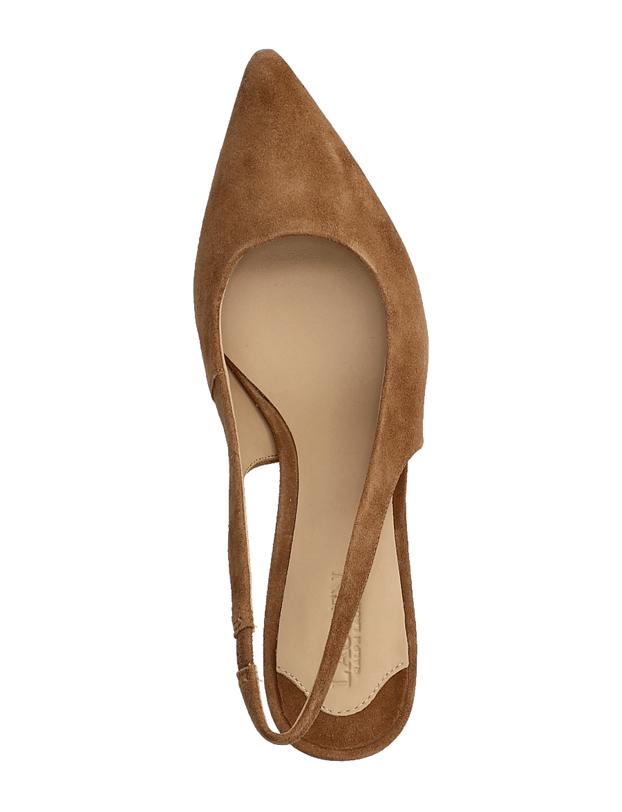 Lauren Ralph Lauren - Lolah II Suede Slingback Pump - slingbacks mit absatz - light tobacco - 3