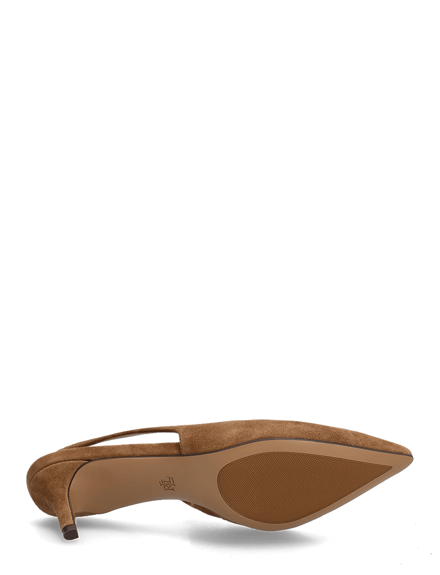 Lauren Ralph Lauren - Lolah II Suede Slingback Pump - slingbacks mit absatz - light tobacco - 4