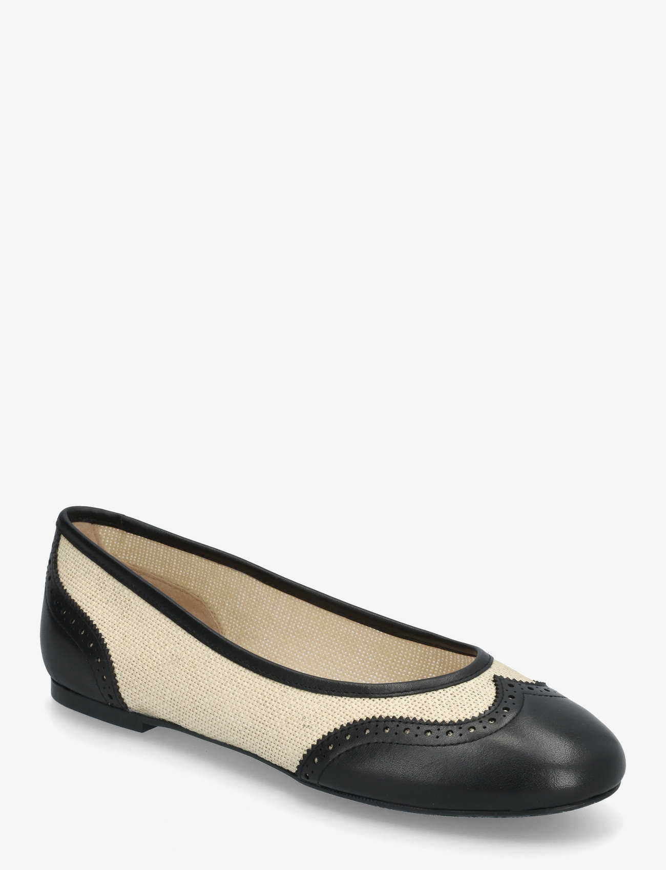 Lauren Ralph Lauren - Jayna Wingtip Ballet Flat - light natural/bla - 0