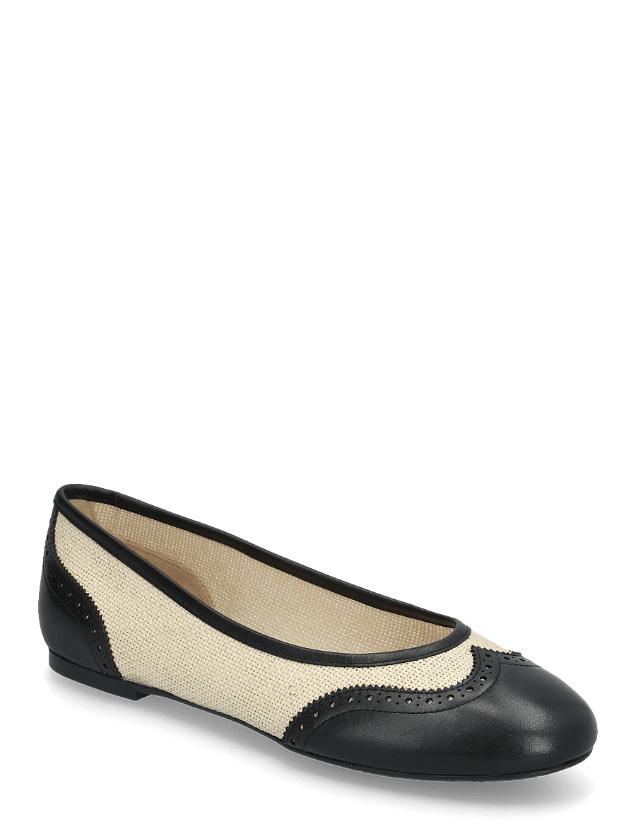 Lauren Ralph Lauren - Jayna Wingtip Ballet Flat - light natural/bla - 0
