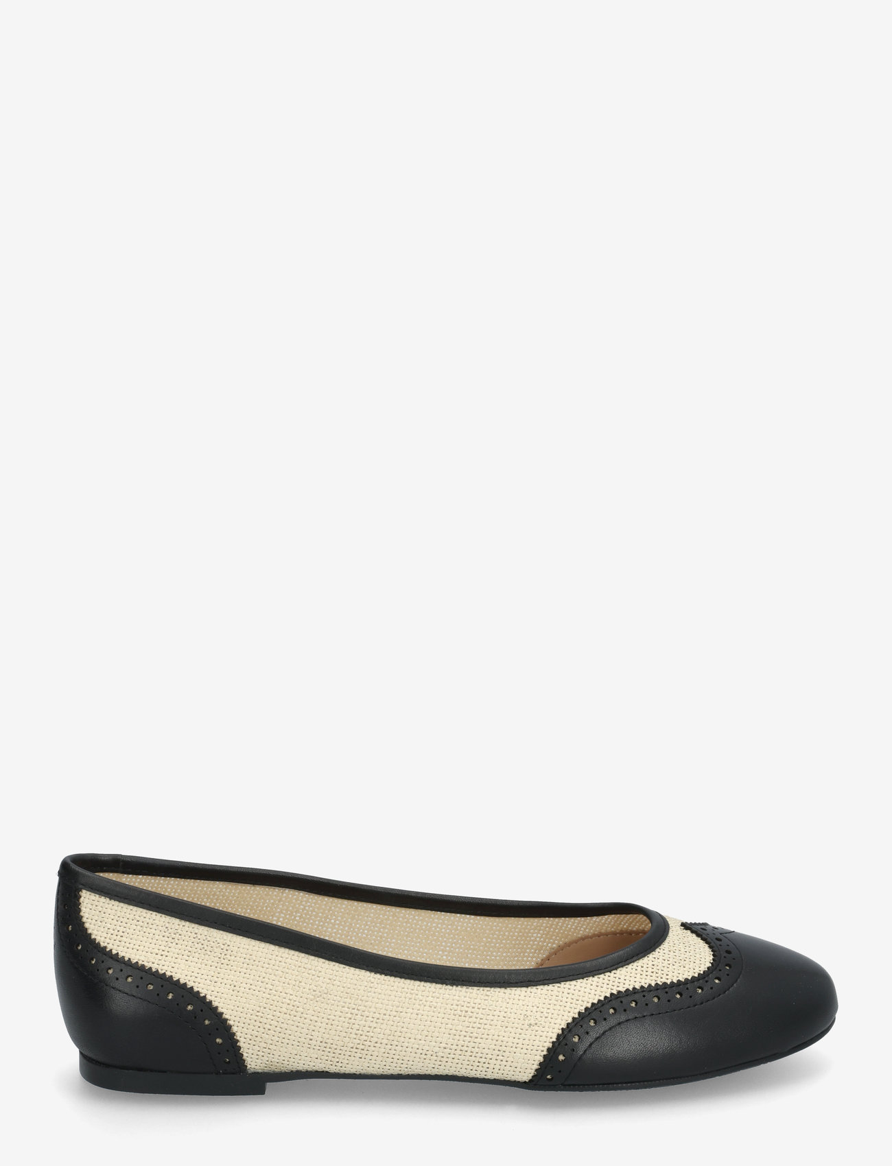 Lauren Ralph Lauren - Jayna Wingtip Ballet Flat - light natural/bla - 1