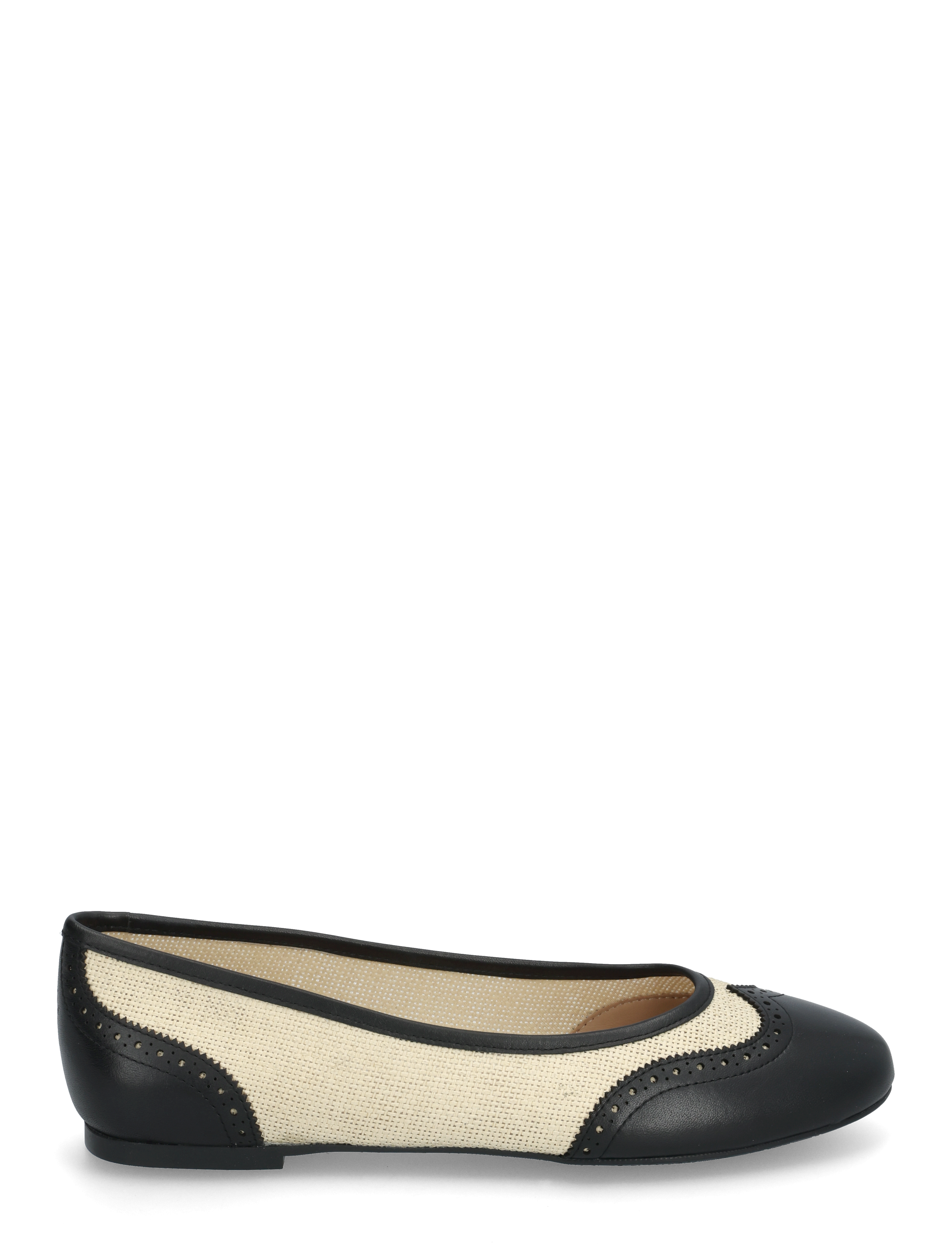 Lauren Ralph Lauren - Jayna Wingtip Ballet Flat - light natural/bla - 1