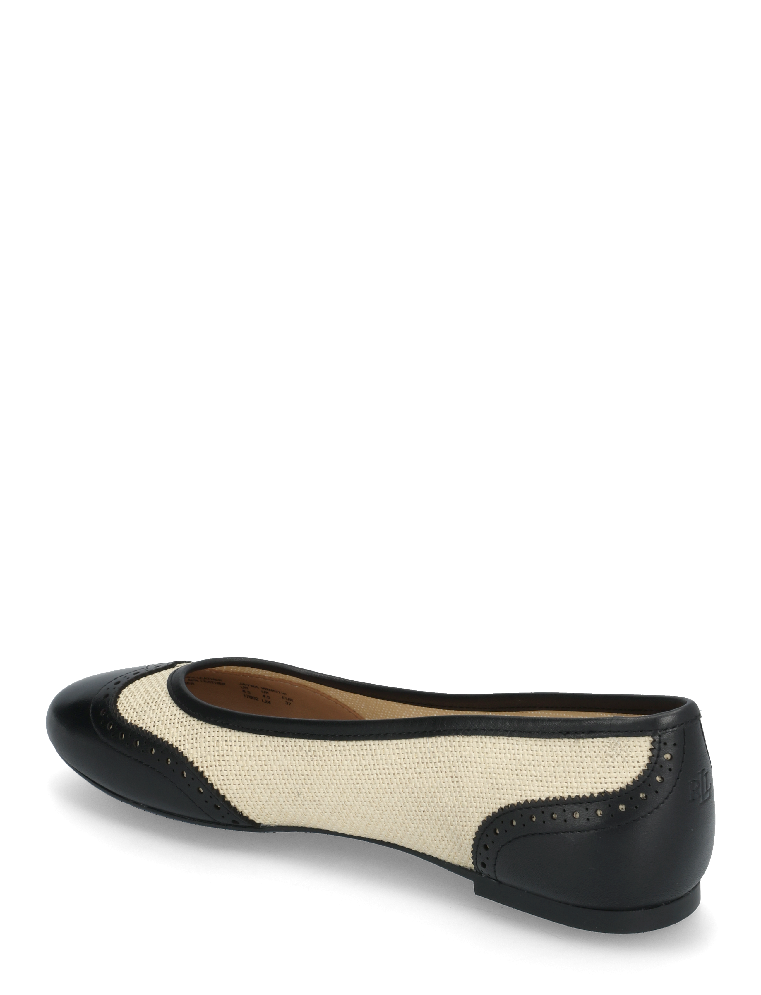 Lauren Ralph Lauren - Jayna Wingtip Ballet Flat - light natural/bla - 2
