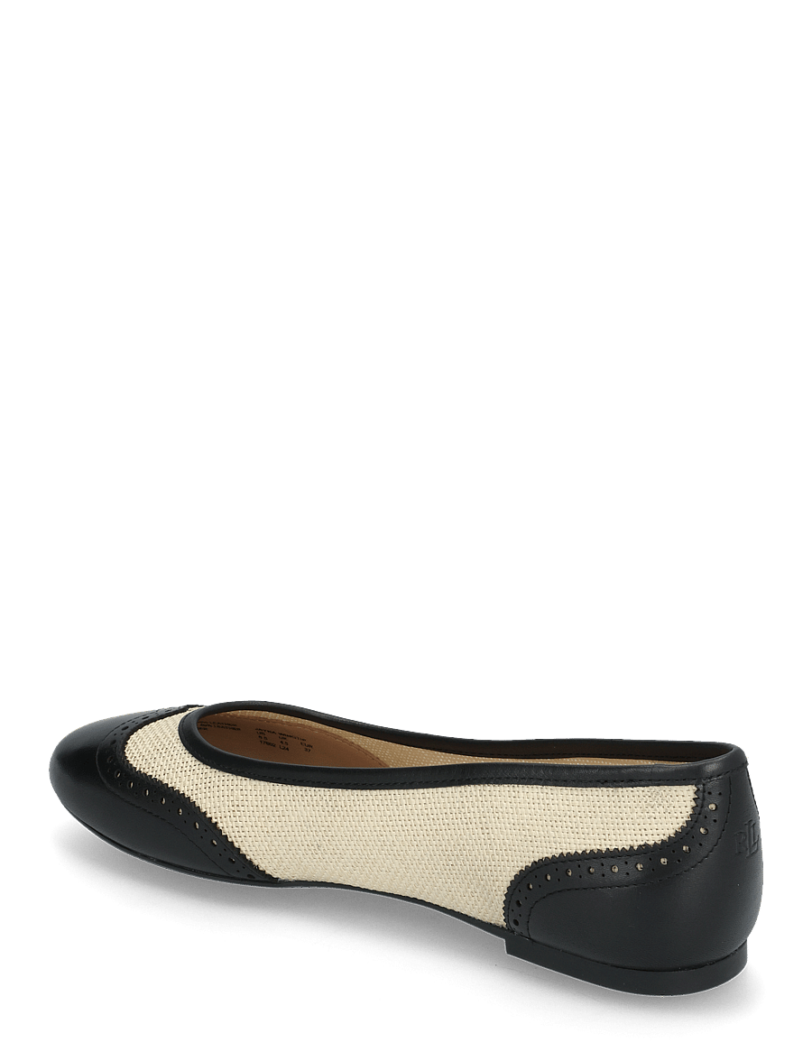 Lauren Ralph Lauren - Jayna Wingtip Ballet Flat - light natural/bla - 2