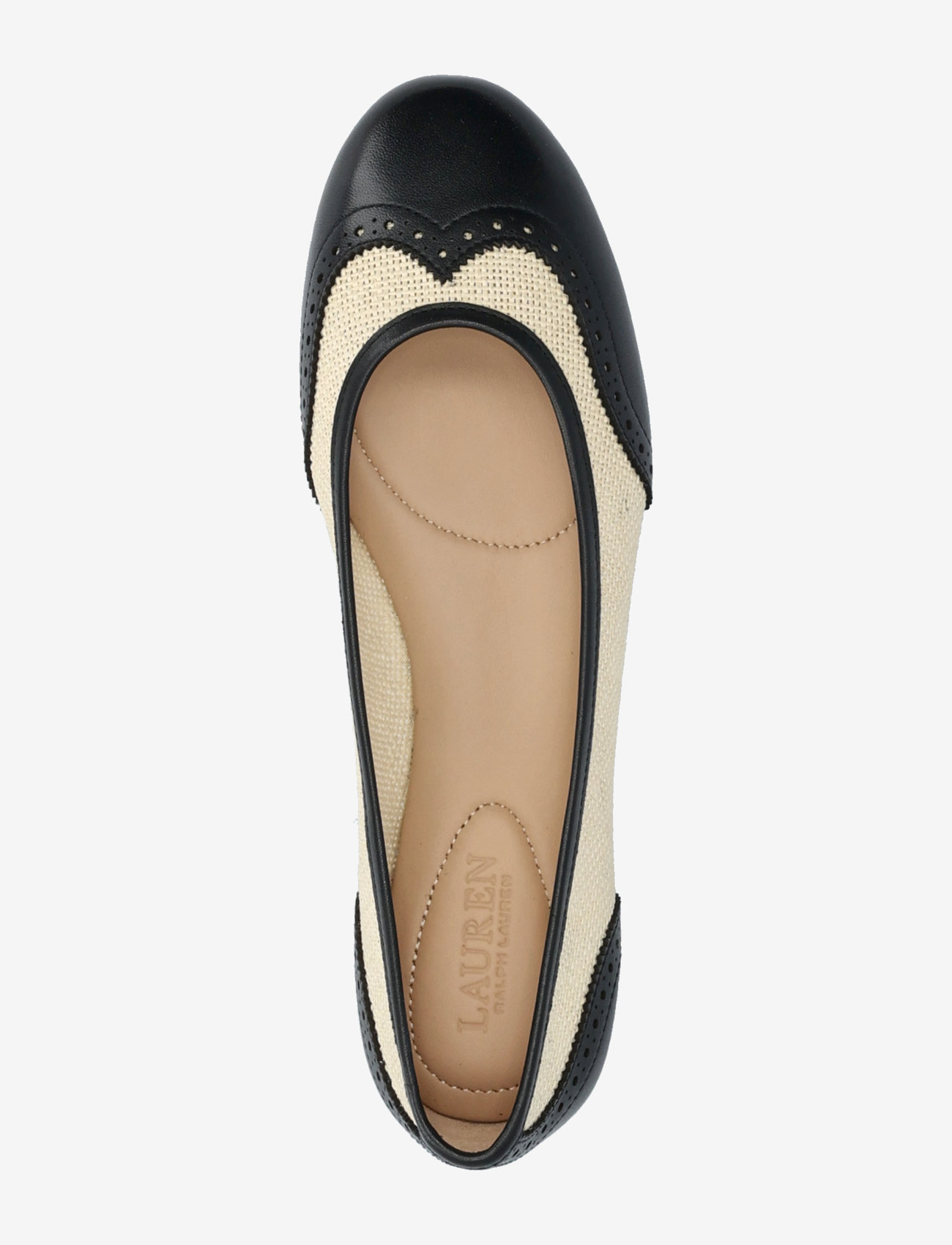 Lauren Ralph Lauren - Jayna Wingtip Ballet Flat - light natural/bla - 3