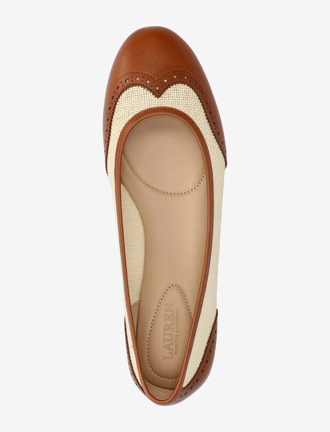 Lauren Ralph Lauren - Jayna Wingtip Ballet Flat - light natural/lau - 3