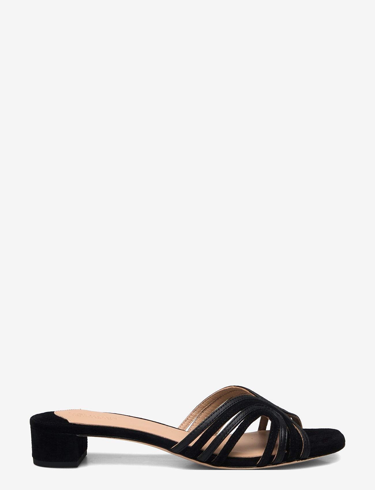 Lauren Ralph Lauren - Fay Suede & Leather Multistrap Sandal - pantoletten mit absätzen - black/black - 1