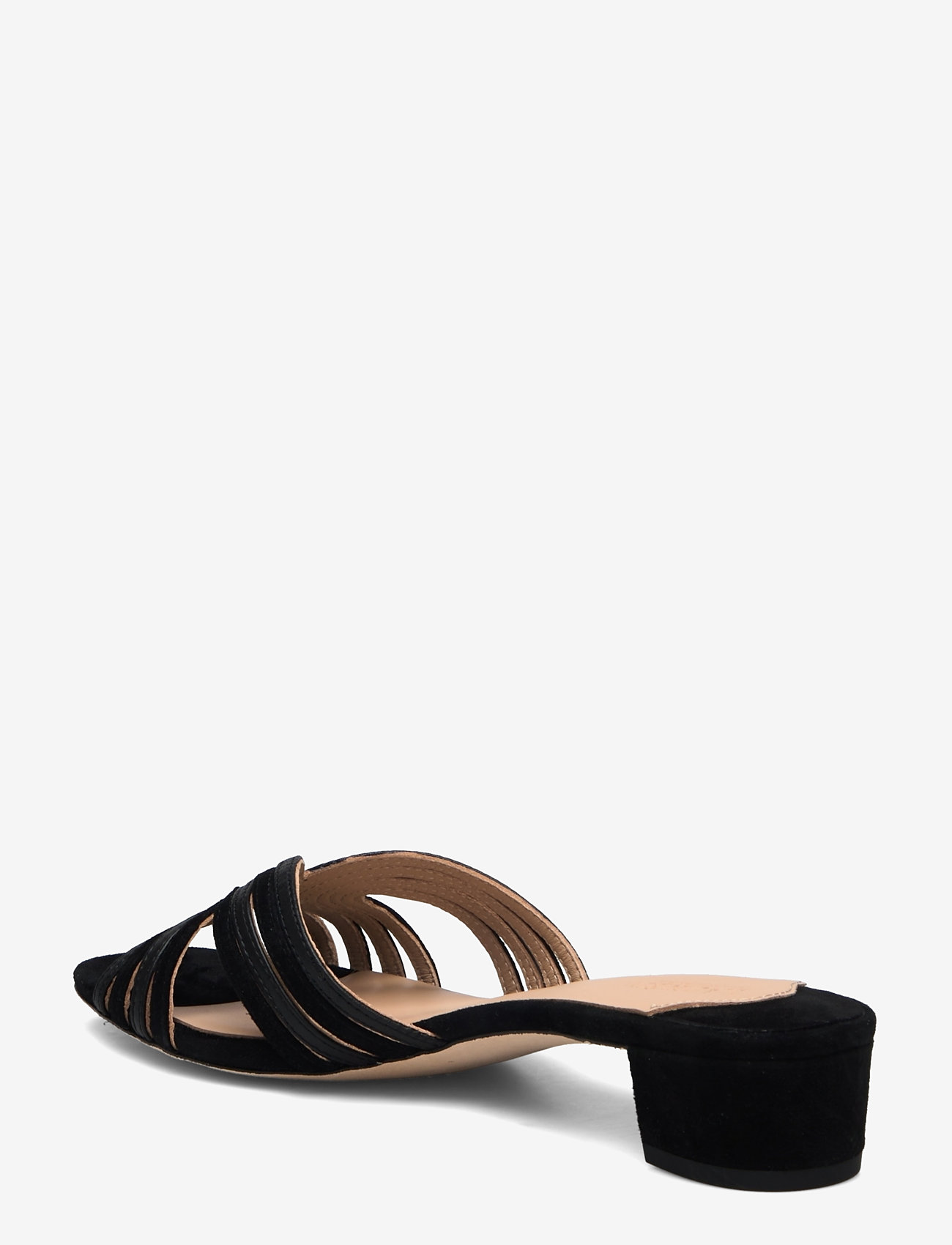 Lauren Ralph Lauren - Fay Suede & Leather Multistrap Sandal - pantoletten mit absätzen - black/black - 2