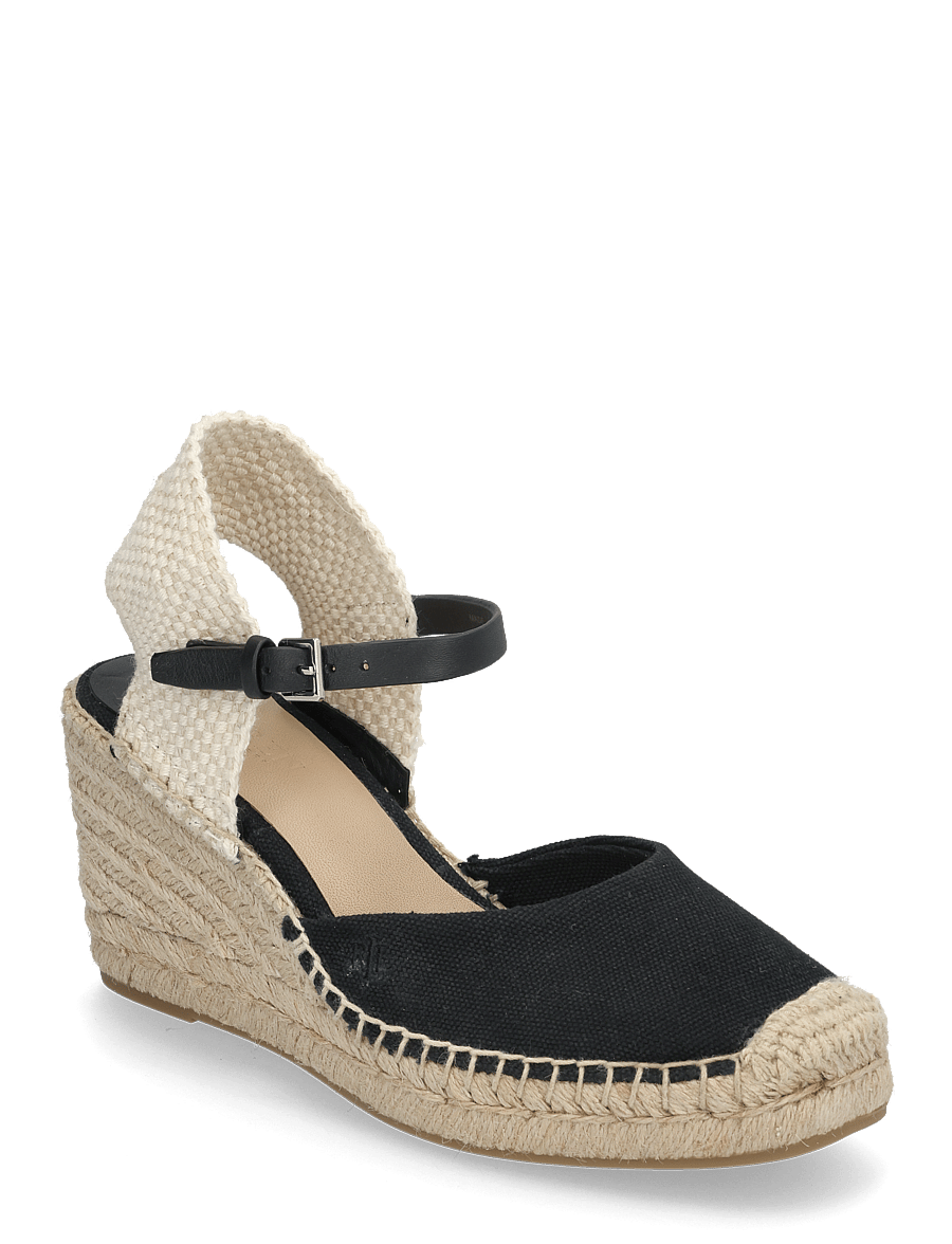 Lauren Ralph Lauren - Robby Canvas & Jute Espadrille - espadrillos med klack - black/black/natur - 0