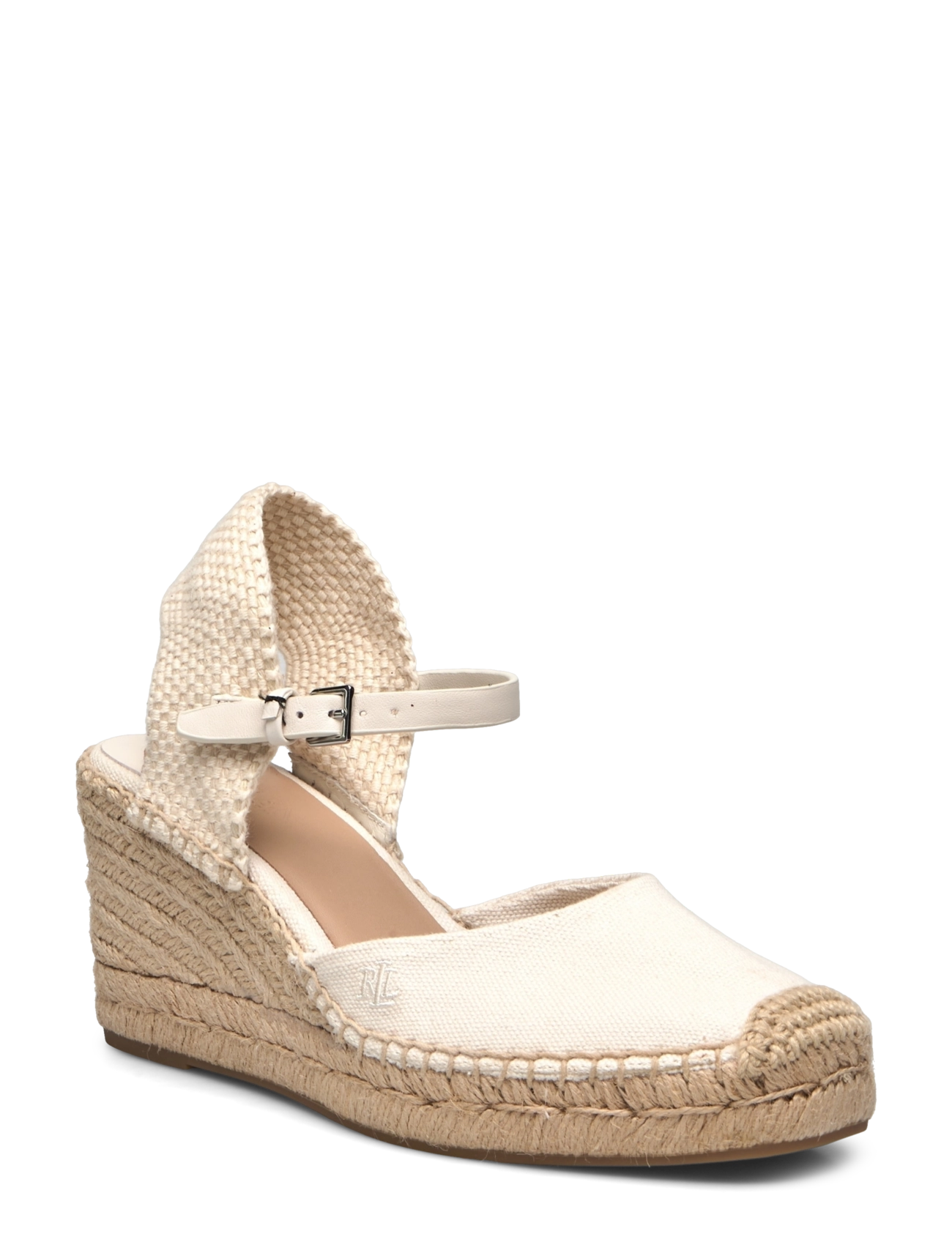 LAUREN RALPH LAUREN Robby Canvas & Jute Espadrille Weiß - 38 - Damen