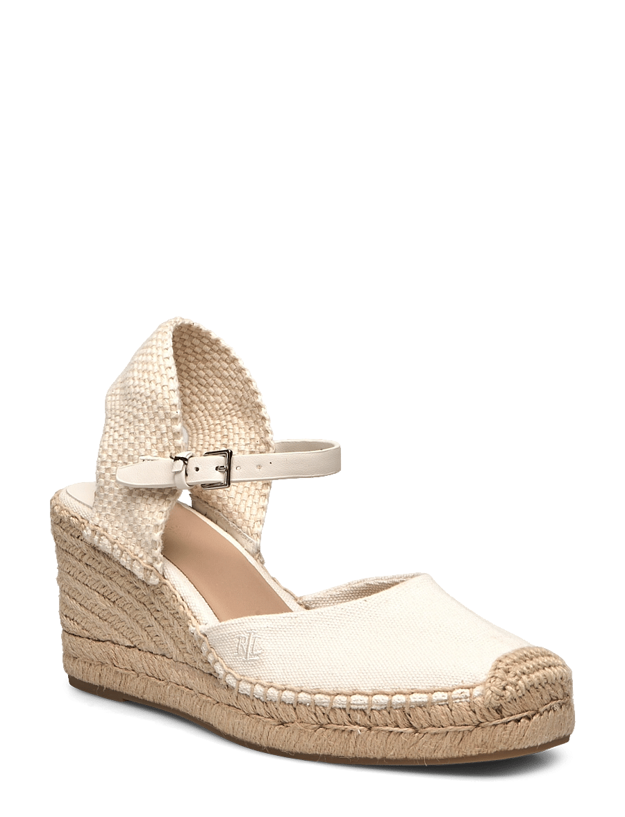Lauren Ralph Lauren - Robby Canvas & Jute Espadrille - espadrilles mit absatz - sft wht/sft wht/n - 0