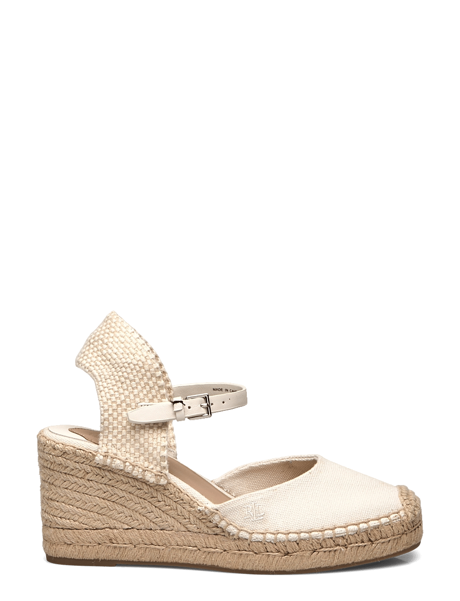 Lauren Ralph Lauren - Robby Canvas & Jute Espadrille - espadrilles mit absatz - sft wht/sft wht/n - 1