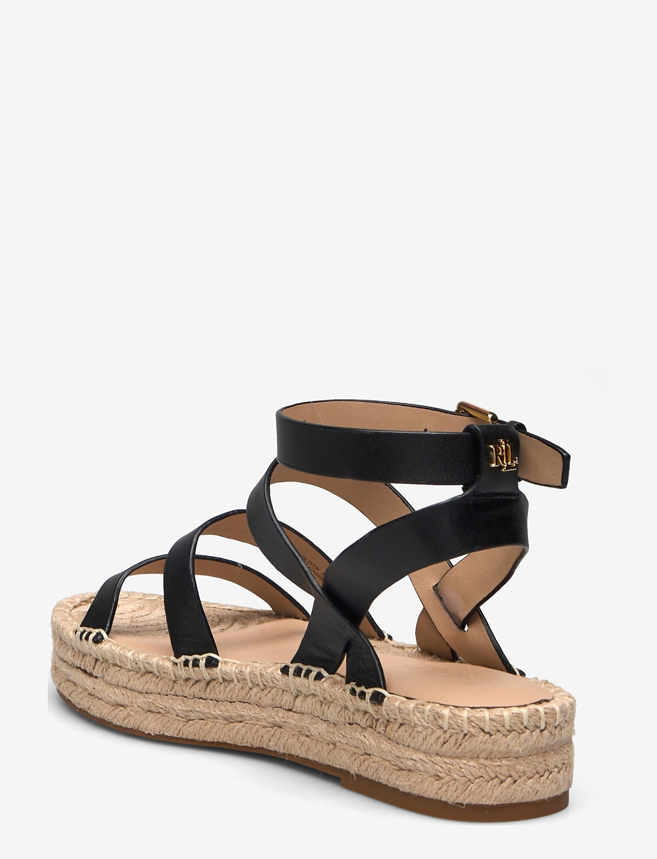 Lauren Ralph Lauren - Polly Leather Gladiator Espadrille - espadrillos - black - 2
