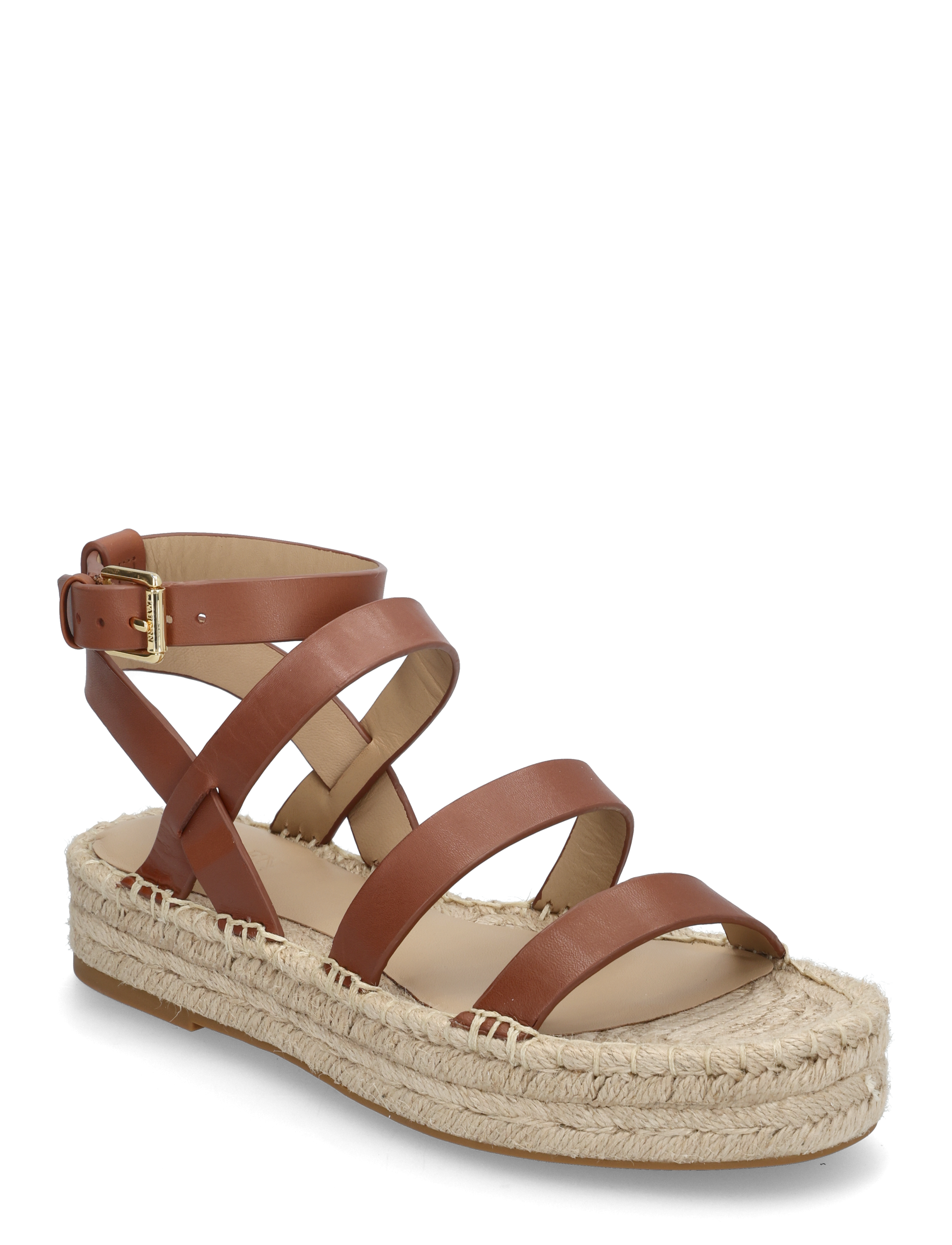 LAUREN RALPH LAUREN Polly Leder Gladiator Espadrille Braun - 41 - Damen