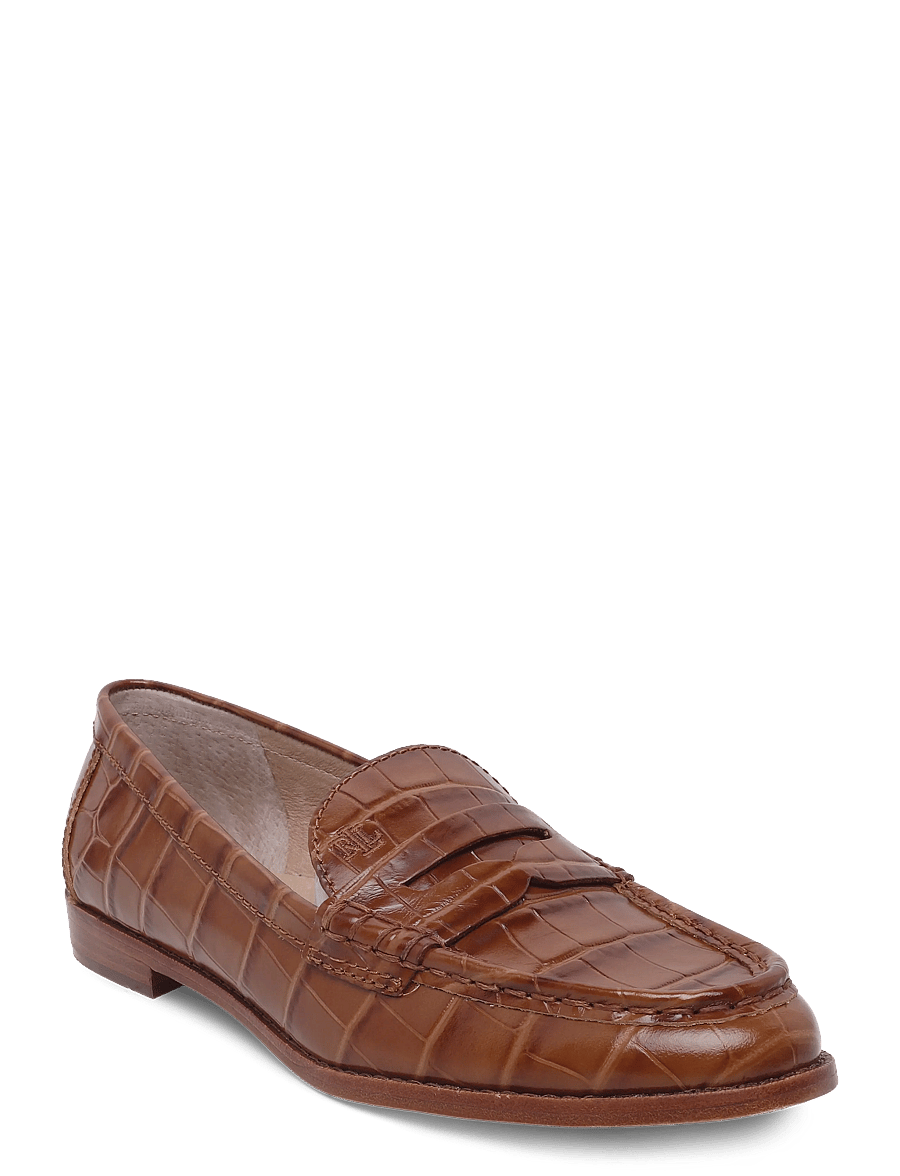Lauren Ralph Lauren - Wynnie Crocodile-Embossed Leather Loafer - modetrends - tobacco - 0