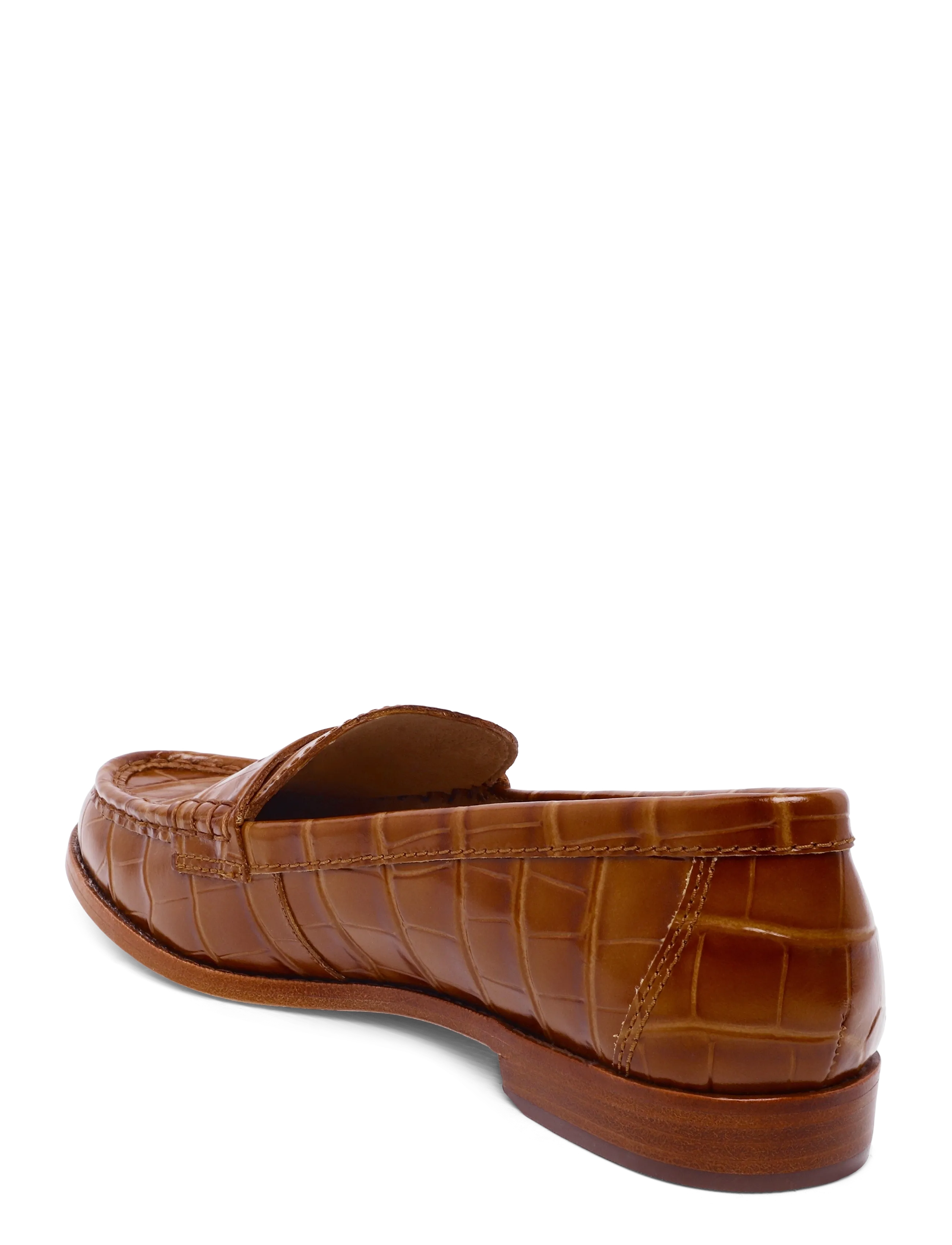 Lauren Ralph Lauren - Wynnie Crocodile-Embossed Leather Loafer - modetrends - tobacco - 1