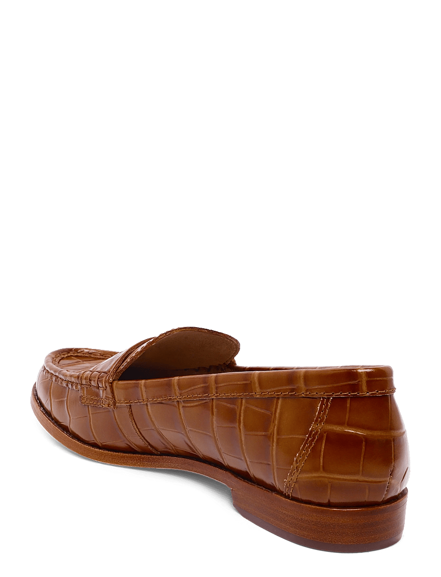 Lauren Ralph Lauren - Wynnie Crocodile-Embossed Leather Loafer - modetrends - tobacco - 1
