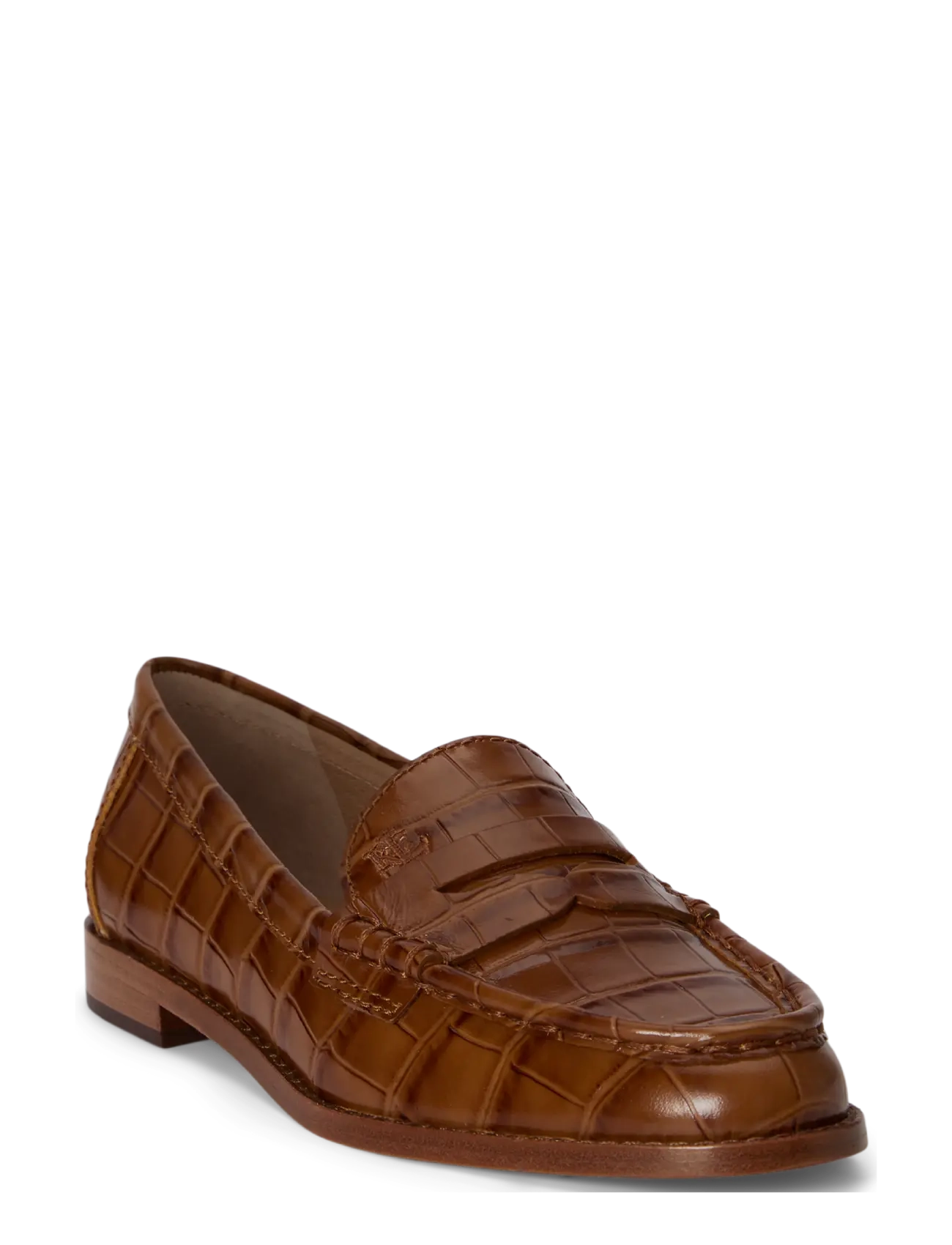Lauren Ralph Lauren - Wynnie Crocodile-Embossed Leather Loafer - modetrends - tobacco - 2