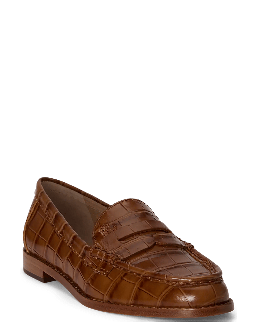 Lauren Ralph Lauren - Wynnie Crocodile-Embossed Leather Loafer - modetrends - tobacco - 2