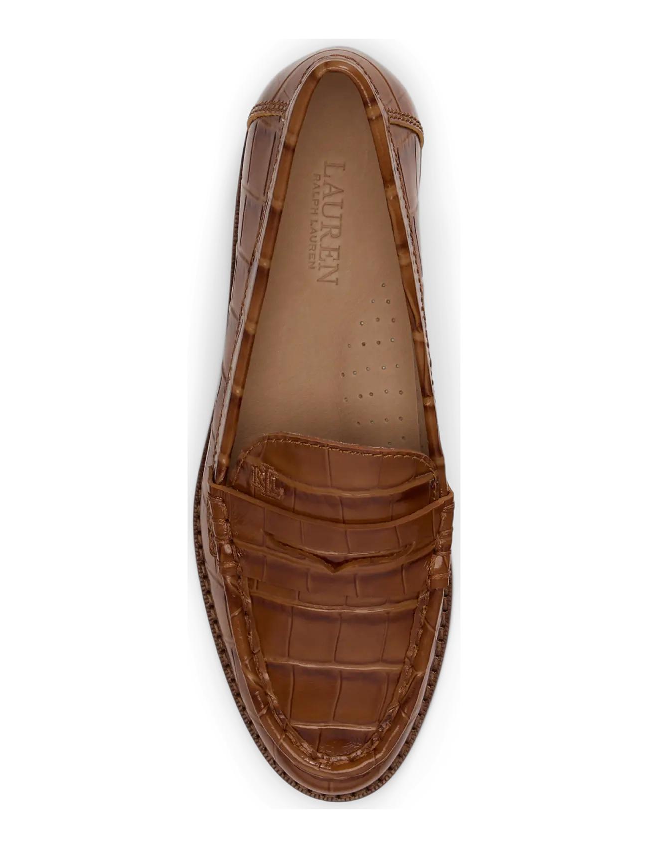 Lauren Ralph Lauren - Wynnie Crocodile-Embossed Leather Loafer - modetrends - tobacco - 3