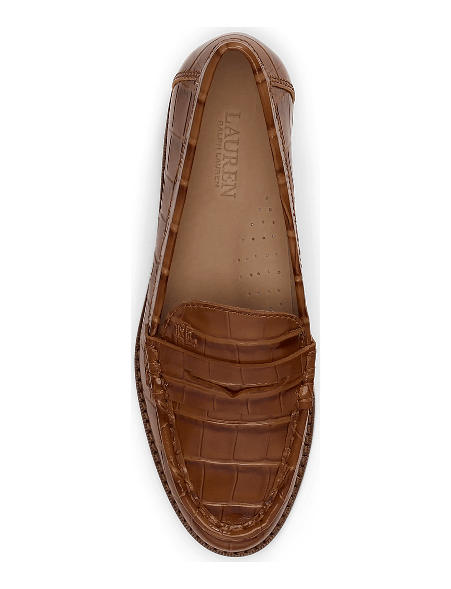 Lauren Ralph Lauren - Wynnie Crocodile-Embossed Leather Loafer - modetrends - tobacco - 3