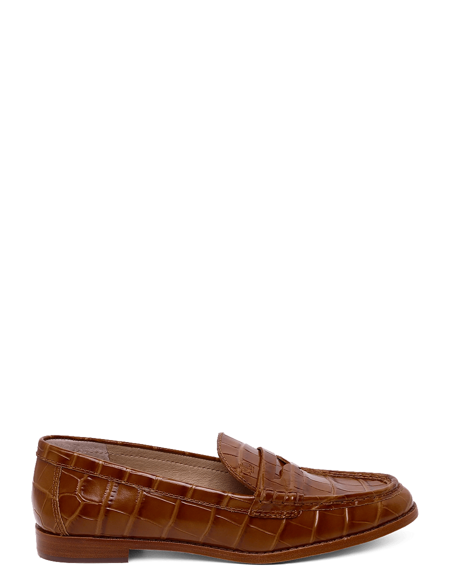 Lauren Ralph Lauren - Wynnie Crocodile-Embossed Leather Loafer - modetrends - tobacco - 3