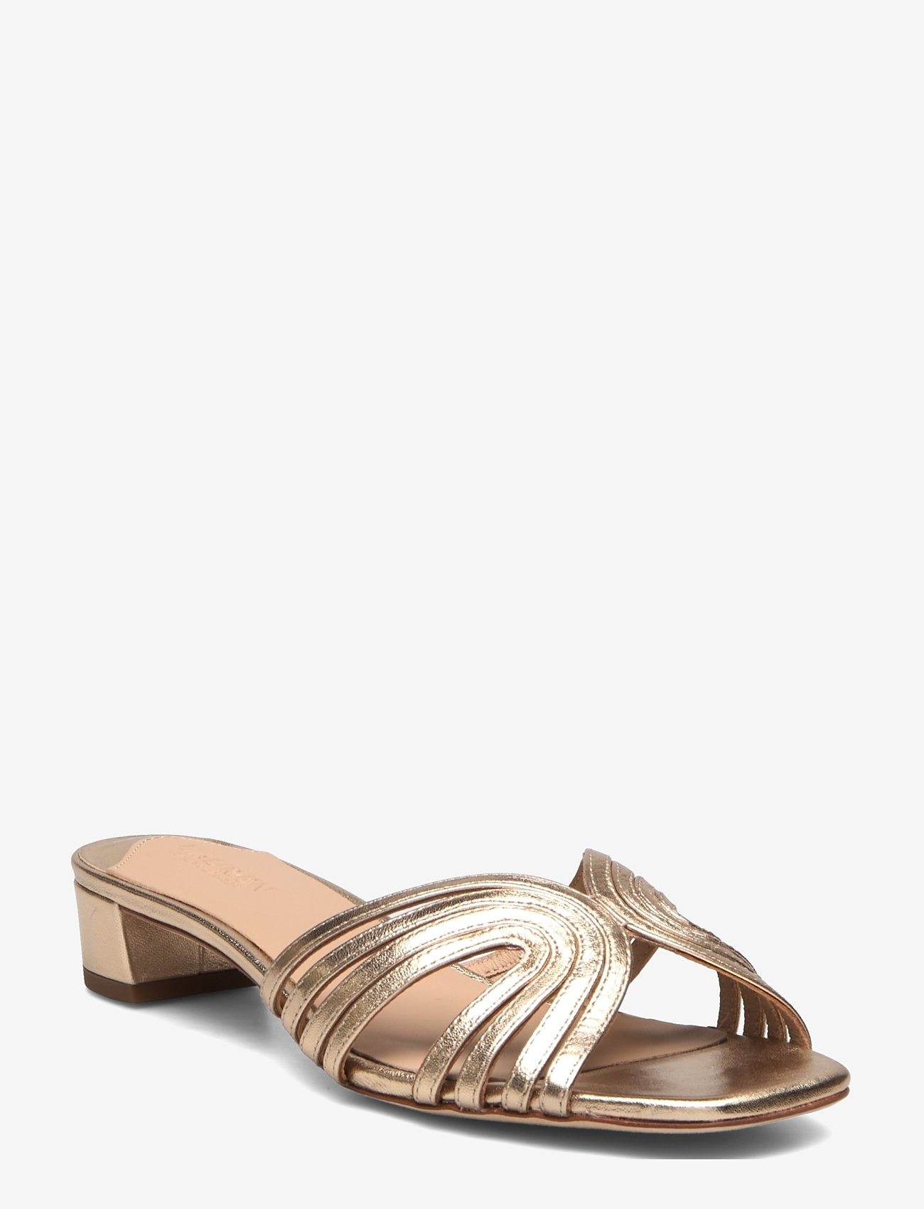 Lauren Ralph Lauren - Fay Metallic Leather Multistrap Sandal - flade mules - platinum - 0