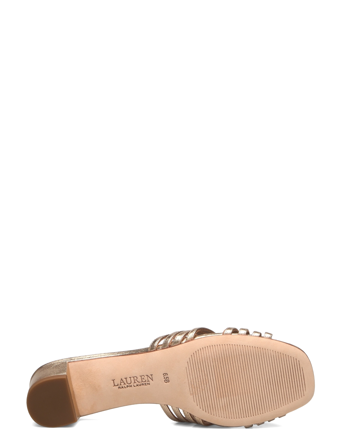 Lauren Ralph Lauren - Fay Metallic Leather Multistrap Sandal - platinum - 4