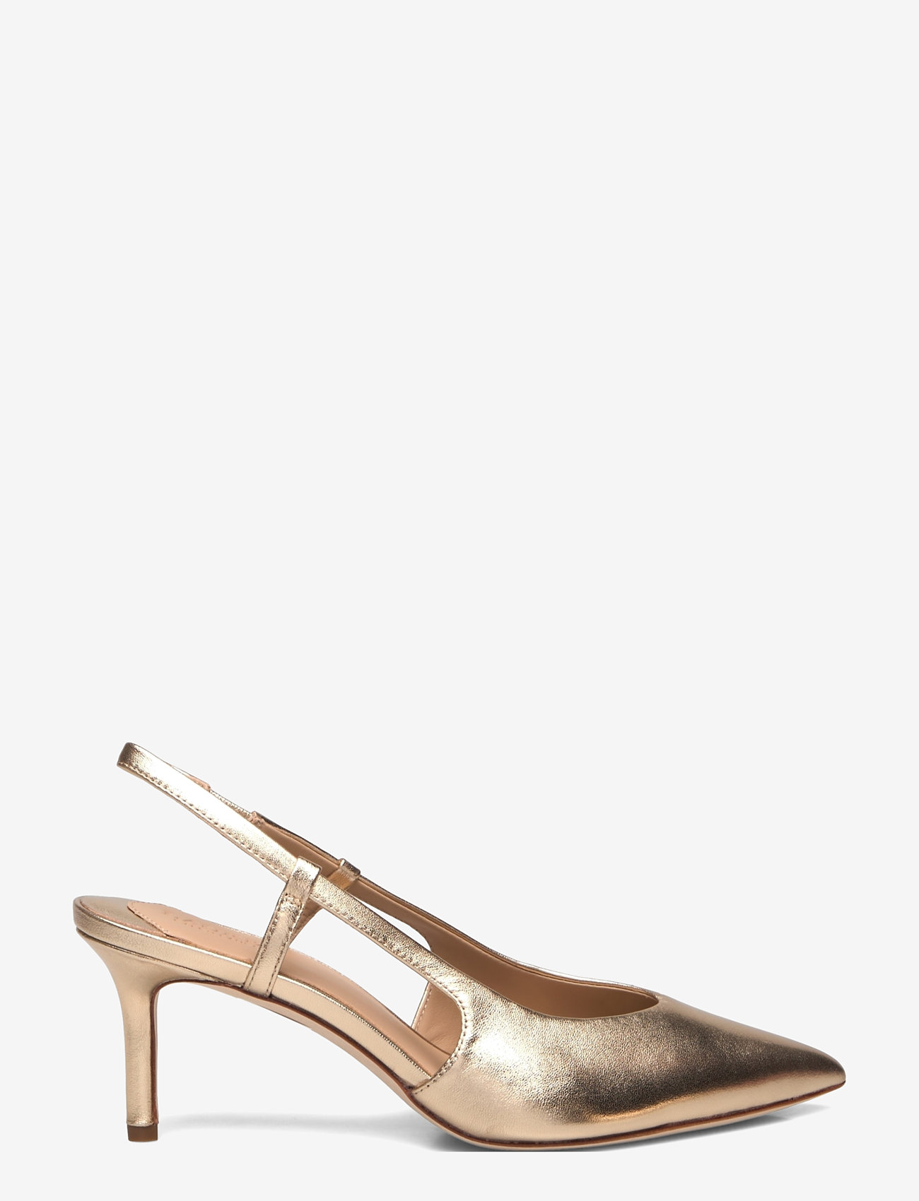 Lauren Ralph Lauren - Khloe Metallic Leather Slingback Pump - heeled slingbacks - platinum - 1